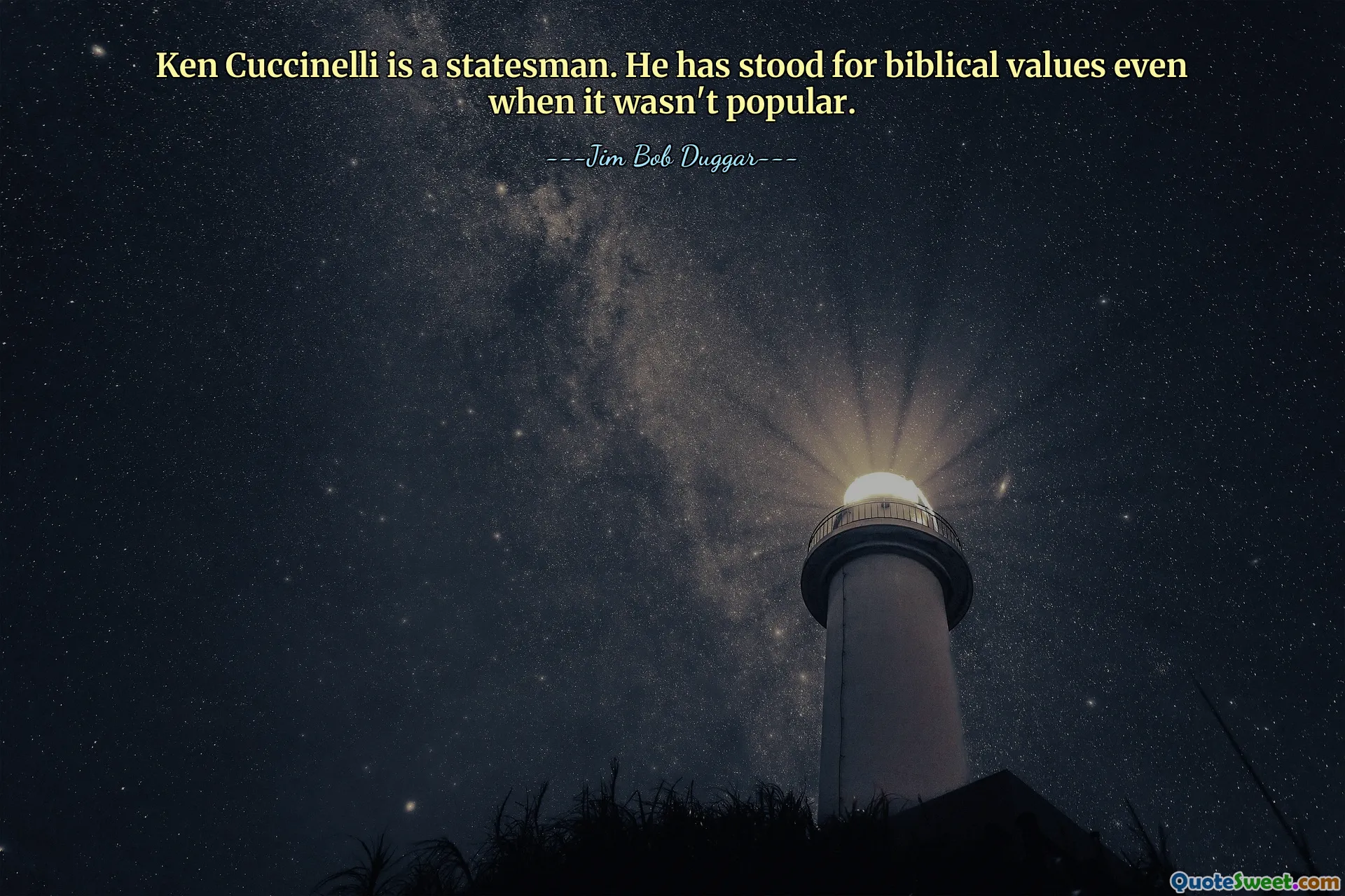 Ken Cuccinelli is a statesman. He has stood for biblical values even when it wasn't popular.