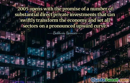 El año 2005 comienza con la promesa de una serie de importantes inversiones privadas directas que pueden transformar rápidamente la economía y colocar a todos los sectores en una pronunciada curva ascendente.