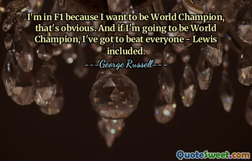 Estoy en la F1 porque quiero ser Campeón del Mundo, eso es obvio. Y si quiero ser campeón del mundo, tengo que vencer a todos, incluido Lewis.