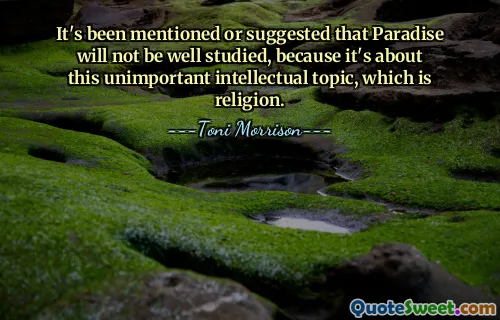 Il a été mentionné ou suggéré que le Paradis ne serait pas bien étudié, car il s'agit d'un sujet intellectuel sans importance, qu'est la religion.
