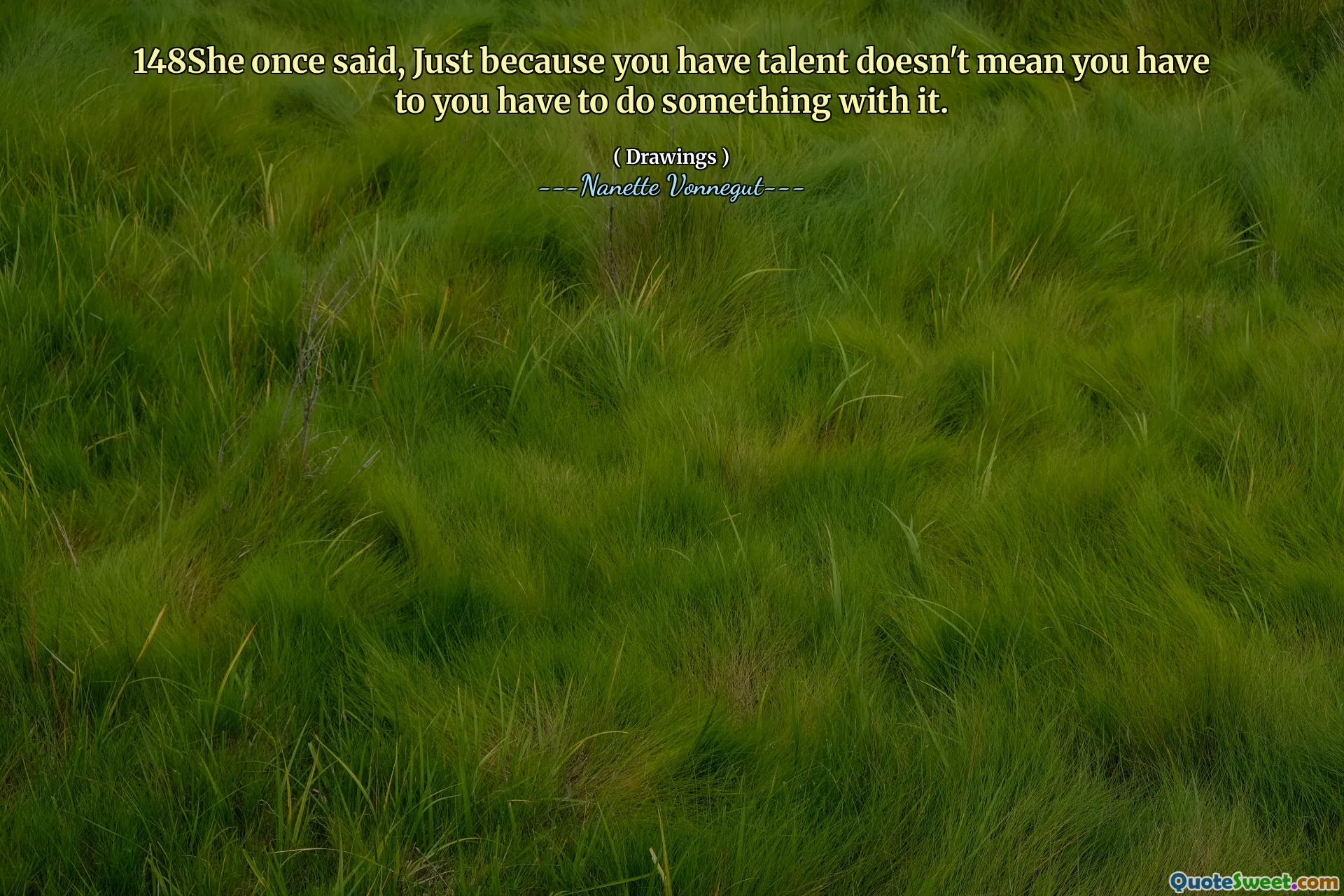 148he एक बार कहा गया था, सिर्फ इसलिए कि आपके पास प्रतिभा है इसका मतलब यह नहीं है कि आपको इसके साथ कुछ करना होगा।