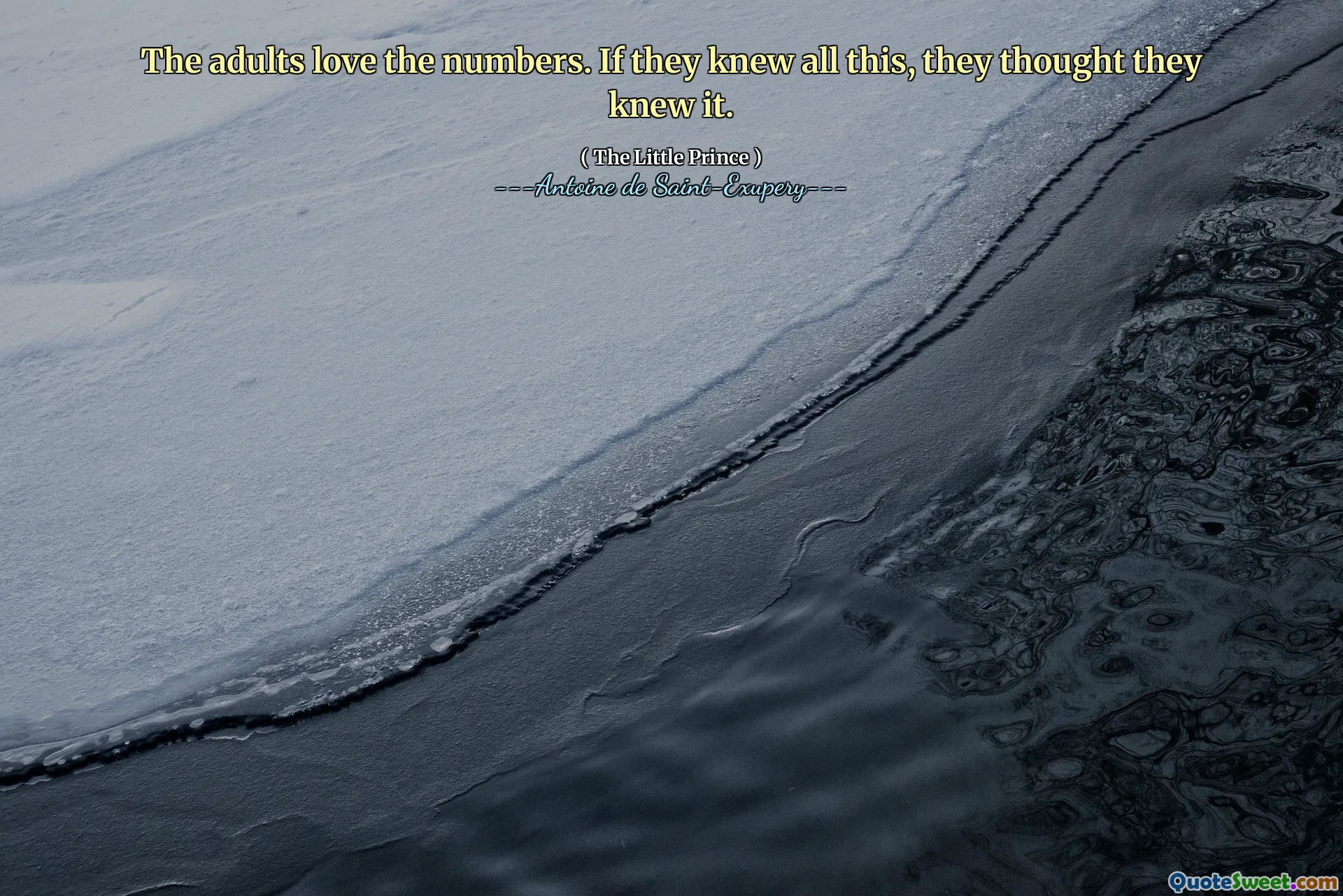 The adults love the numbers. If they knew all this, they thought they knew it.