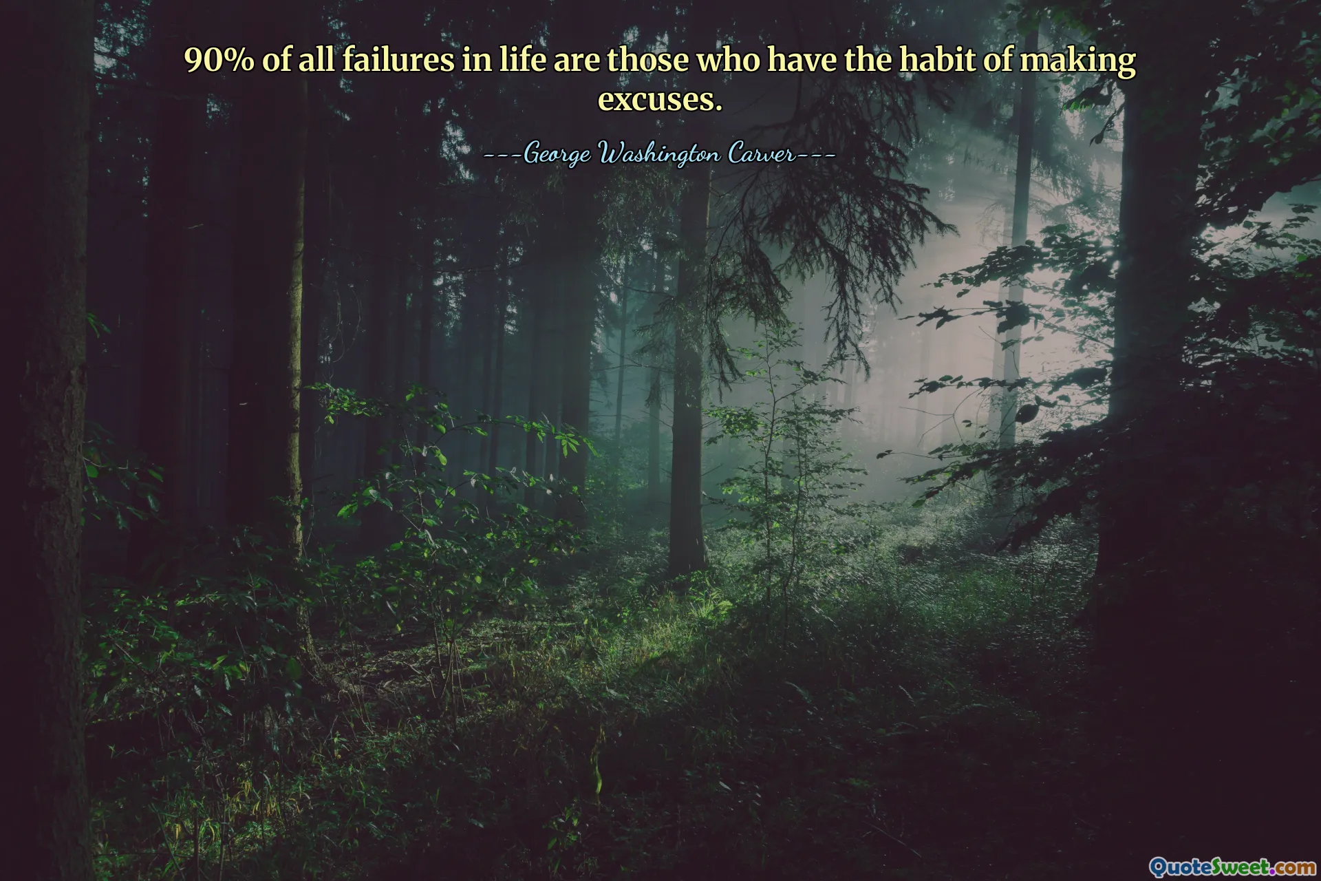 90% of all failures in life are those who have the habit of making excuses.