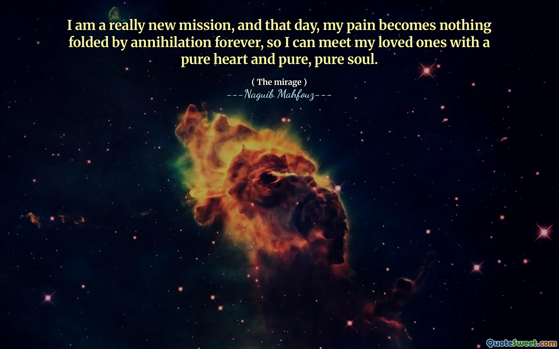 मैं वास्तव में एक नया मिशन हूं, और उस दिन, मेरा दर्द हमेशा के लिए सर्वनाश से कुछ भी नहीं हो जाता है, इसलिए मैं अपने प्रियजनों से शुद्ध हृदय और शुद्ध, शुद्ध आत्मा से मिल सकता हूं।