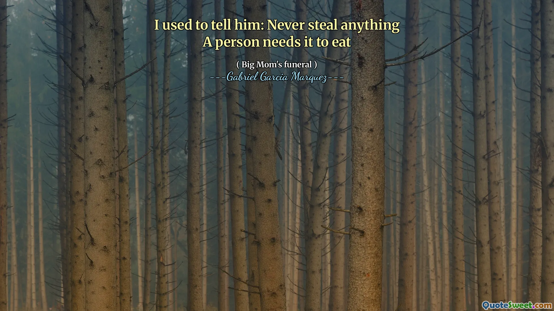 I used to tell him: Never steal anything
A person needs it to eat