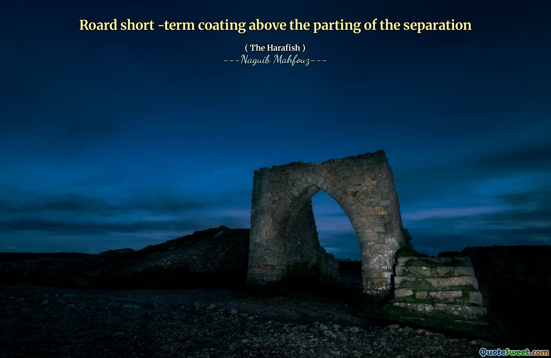 Roard short -term coating above the parting of the separation