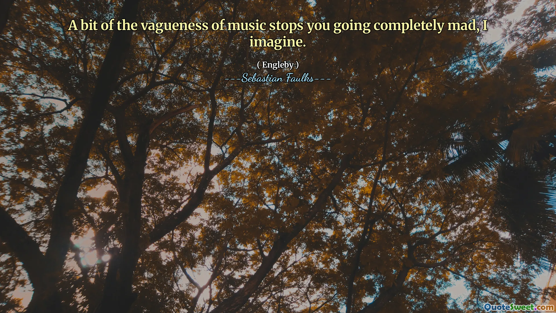 Müziğin belirsizliğinin bir kısmı tamamen delirmenizi durdurur, sanırım.