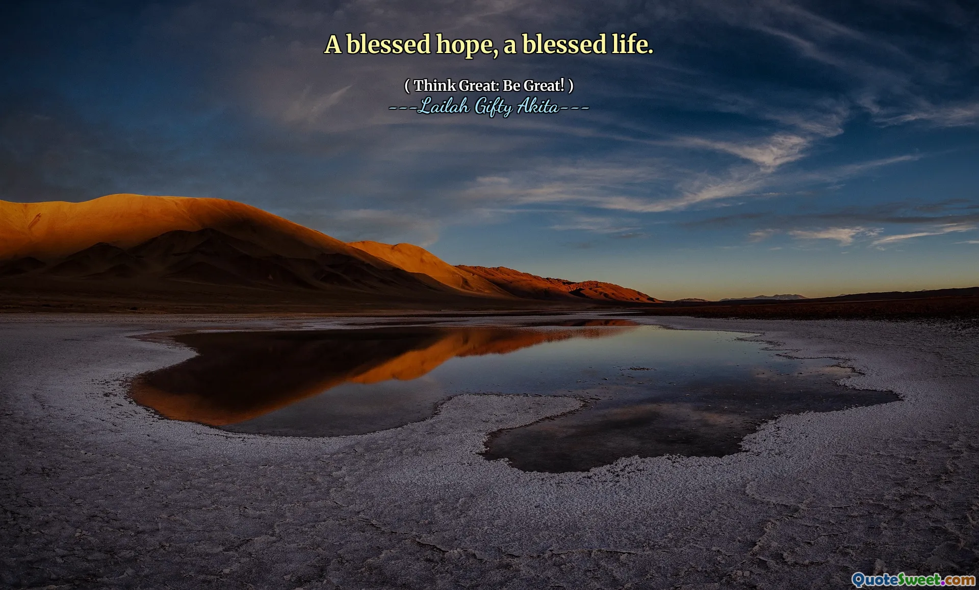 A blessed hope, a blessed life.