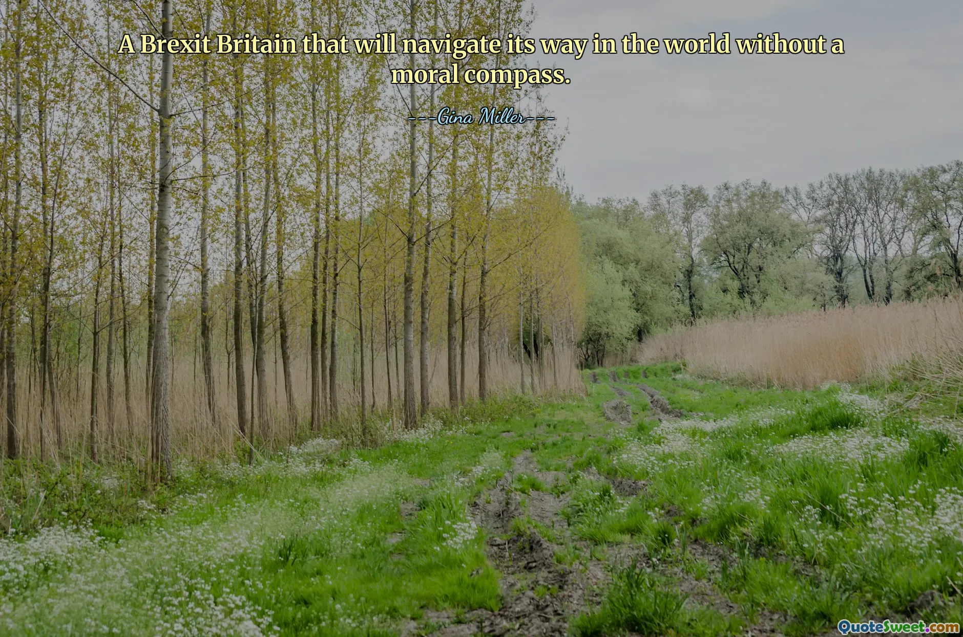 A Brexit Britain that will navigate its way in the world without a moral compass.