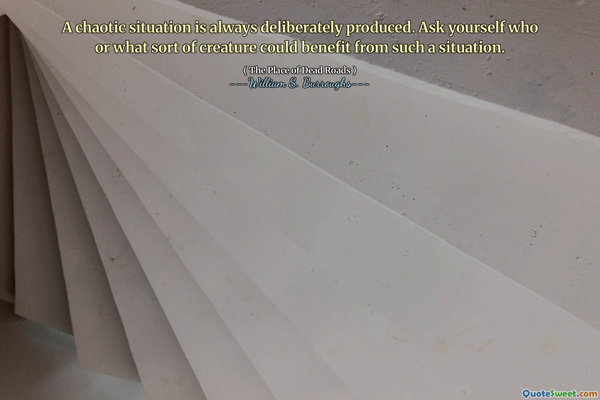 总是故意产生混乱的情况。问问自己谁或哪种生物可以从这种情况中受益。