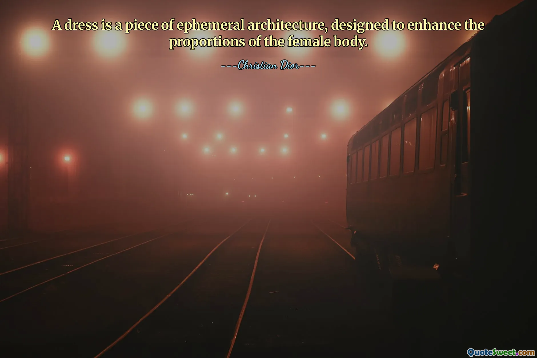 En kjole er et stykke flyktig arkitektur, designet for å forbedre proporsjonene til kvinnekroppen.