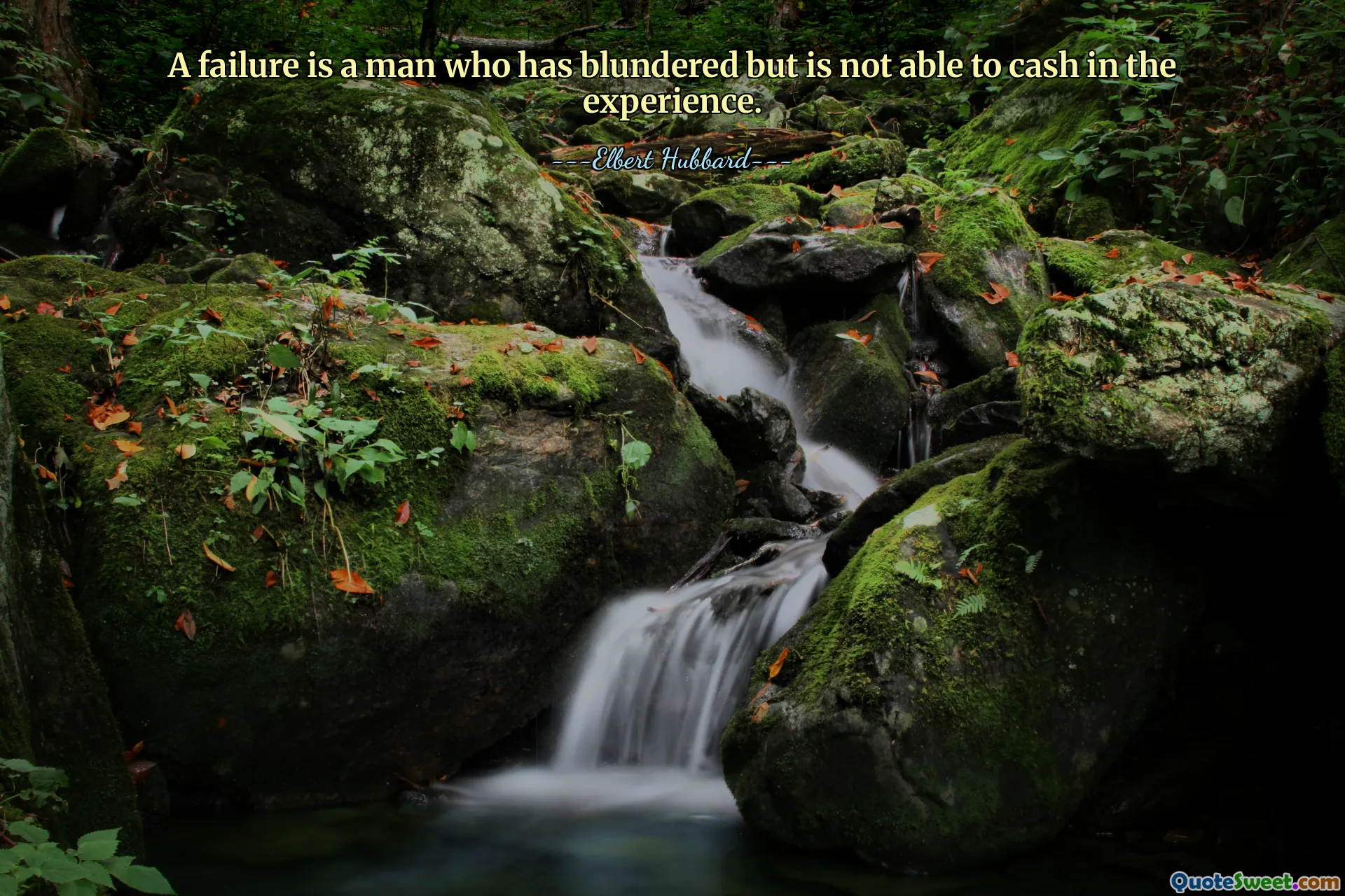 A failure is a man who has blundered but is not able to cash in the experience.