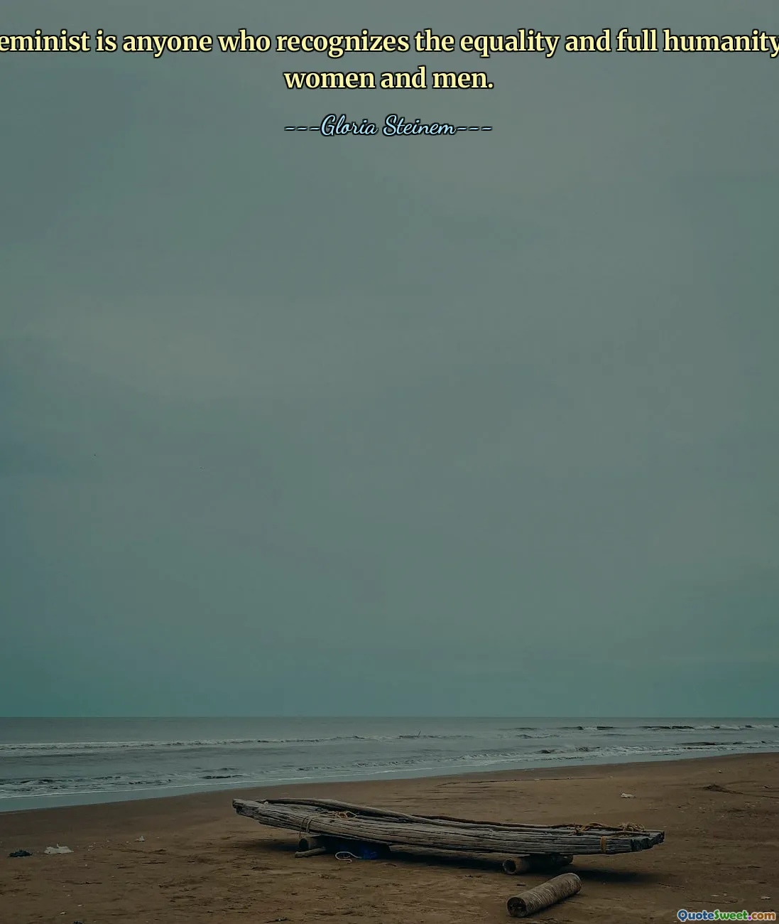 A feminist is anyone who recognizes the equality and full humanity of women and men.