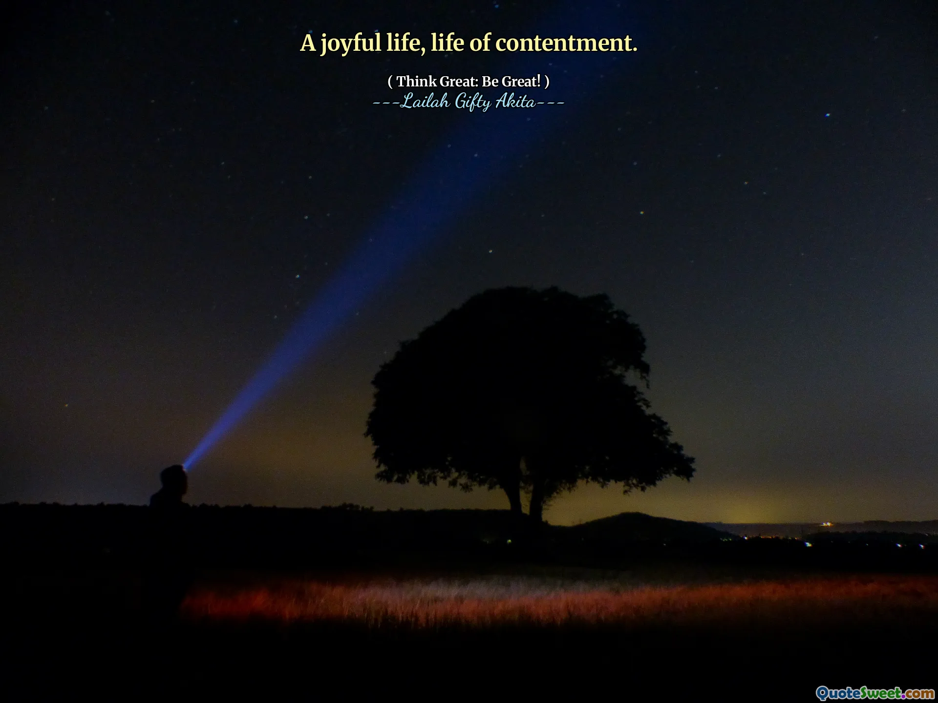 A joyful life, life of contentment.