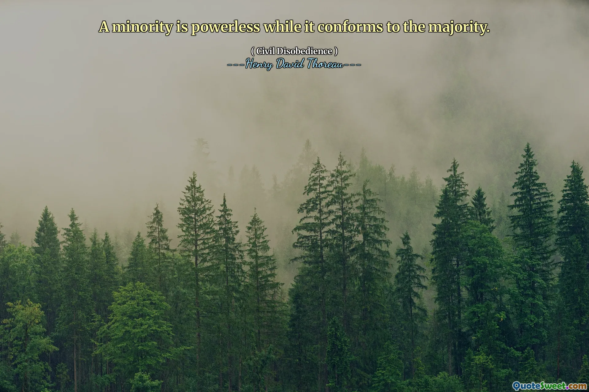 A minority is powerless while it conforms to the majority.