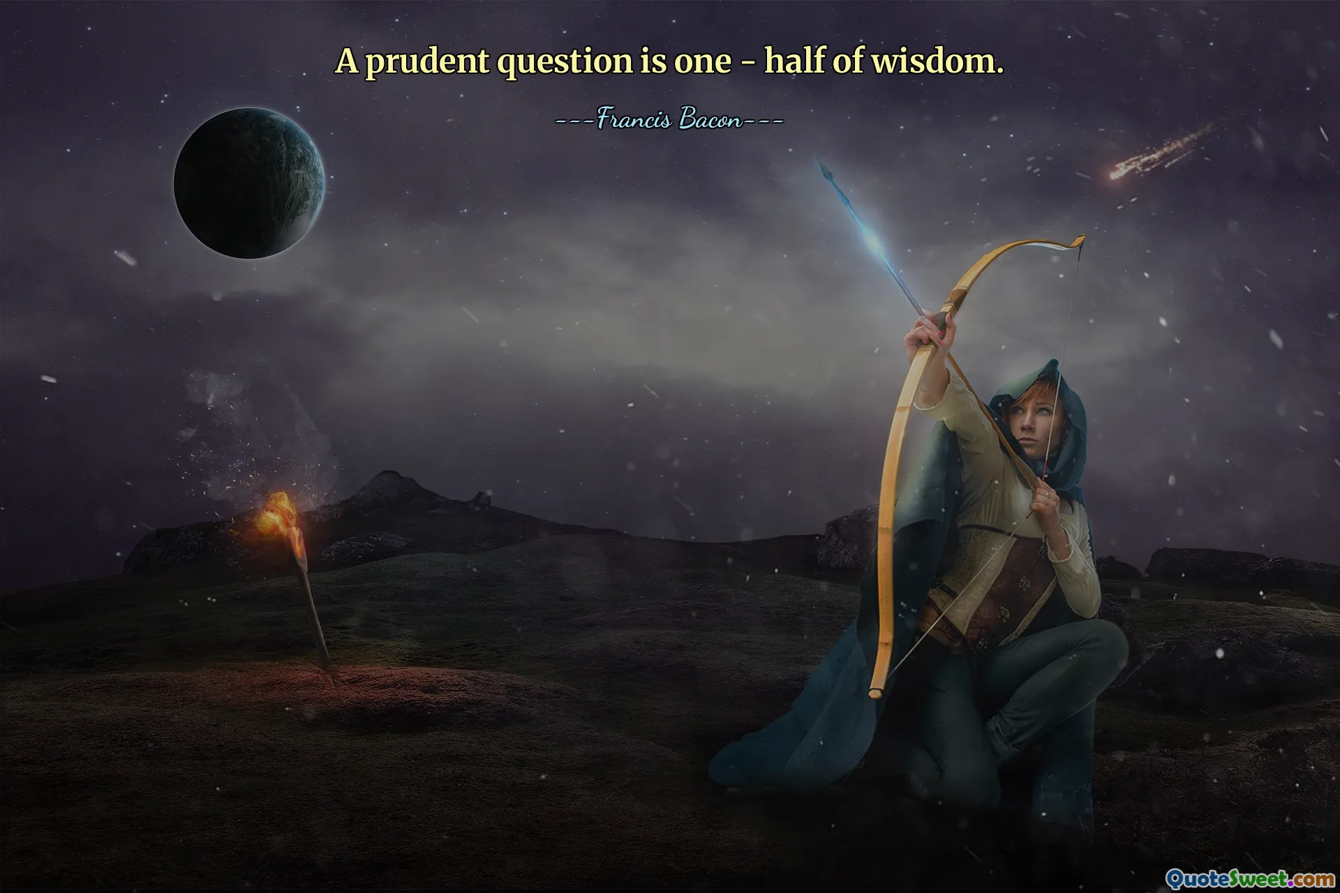 A prudent question is one - half of wisdom.