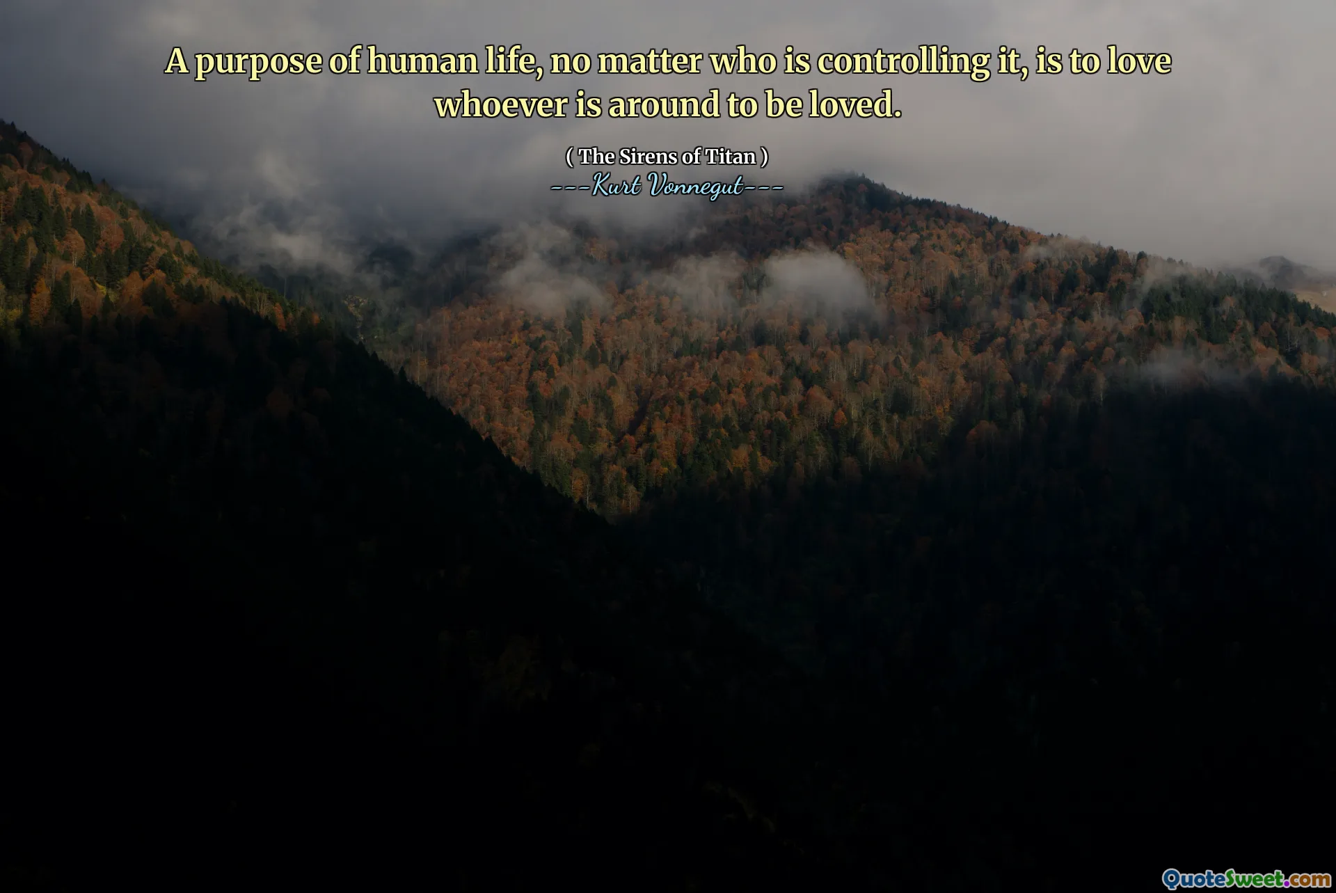 无论是谁控制着人类生活的目的，都是爱在周围被爱的人。