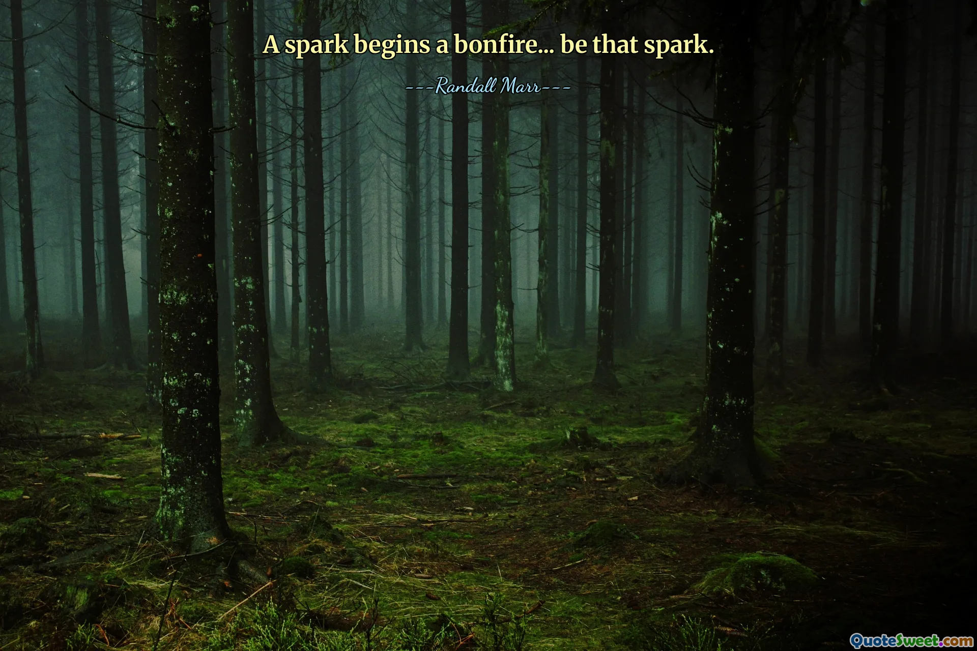 A spark begins a bonfire... be that spark.