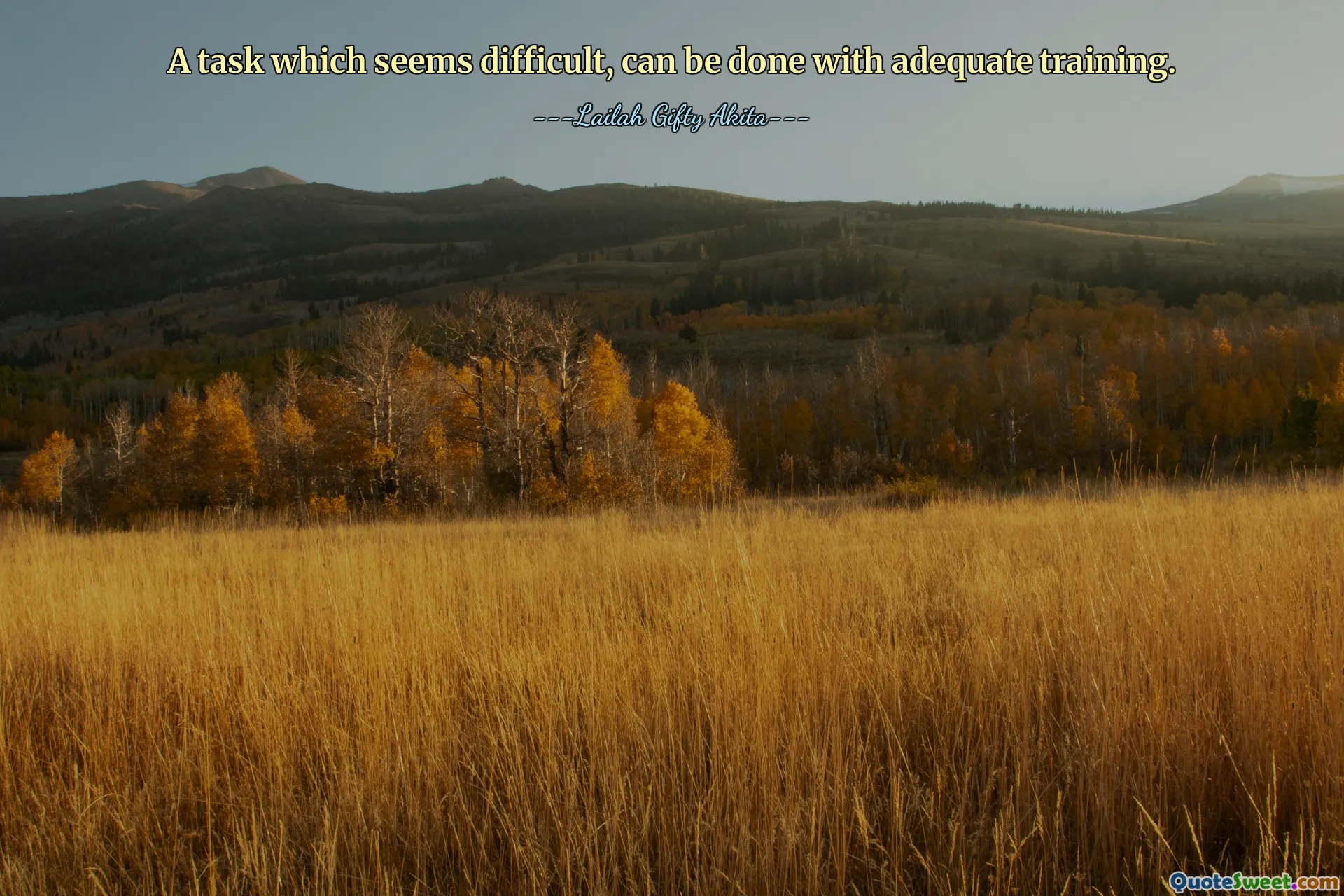 A task which seems difficult, can be done with adequate training.