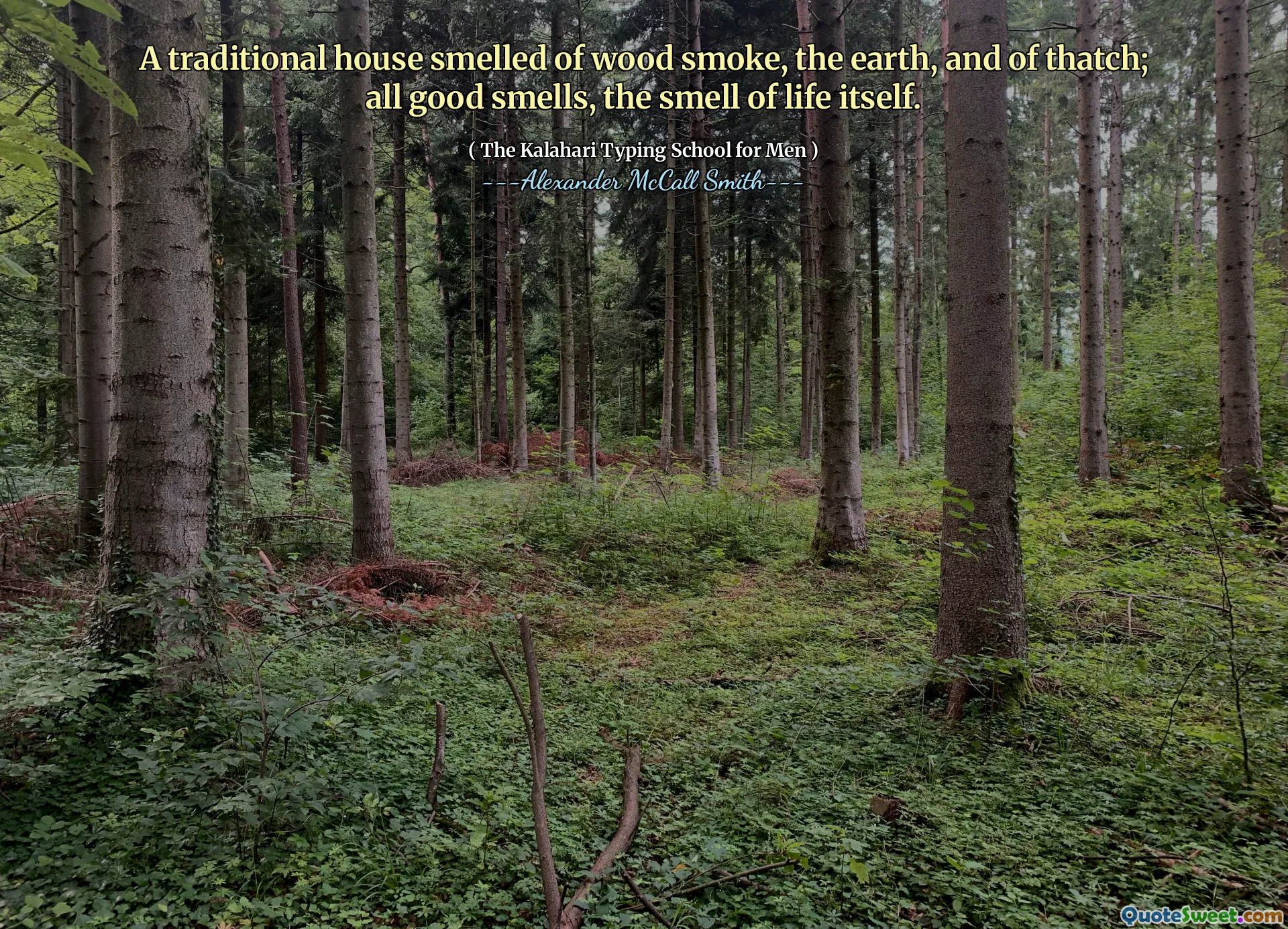 Une maison traditionnelle sentait la fumée de bois, la terre et le chaume; Toutes les bonnes odeurs, l'odeur de la vie elle-même.