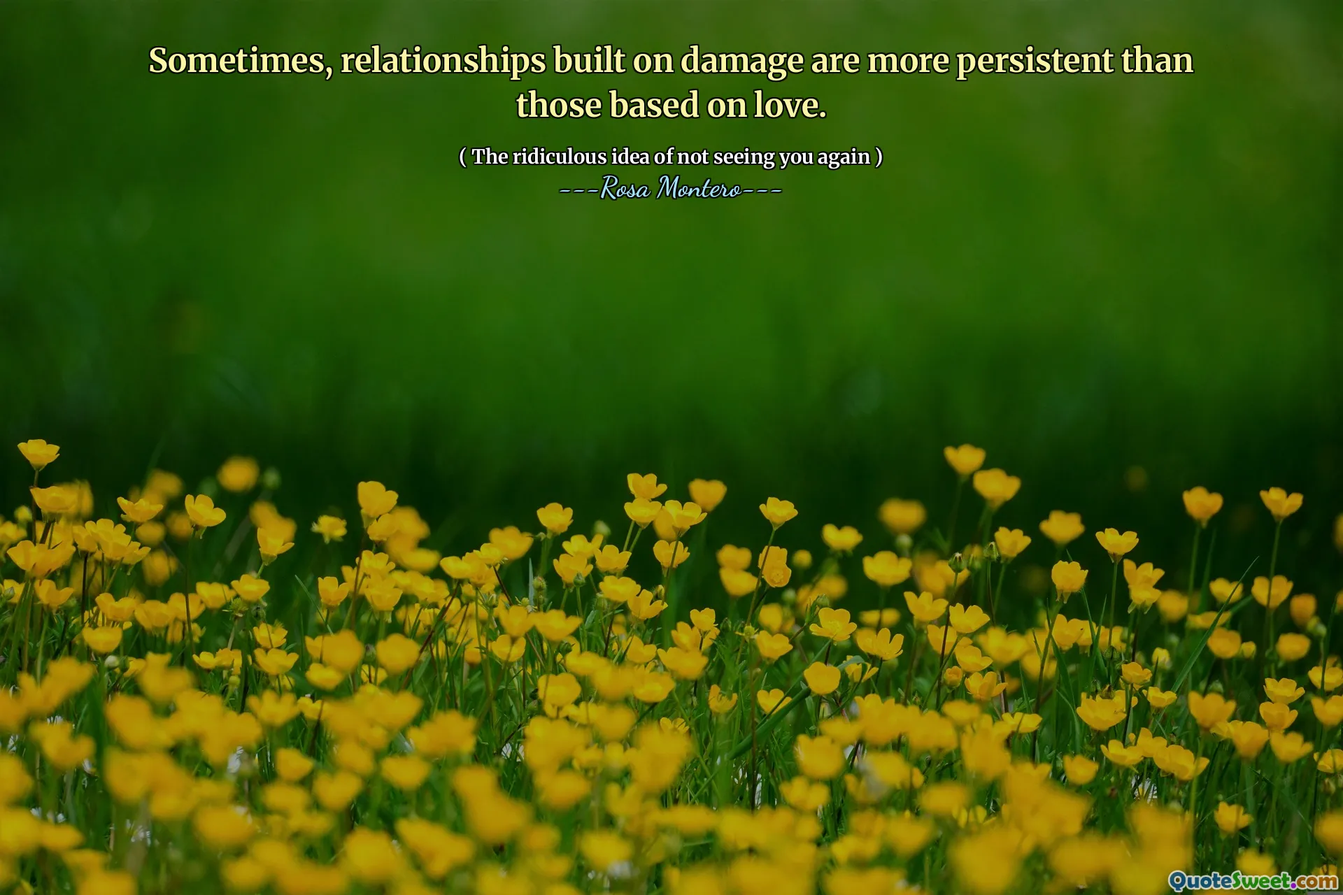 Sometimes, relationships built on damage are more persistent than those based on love.