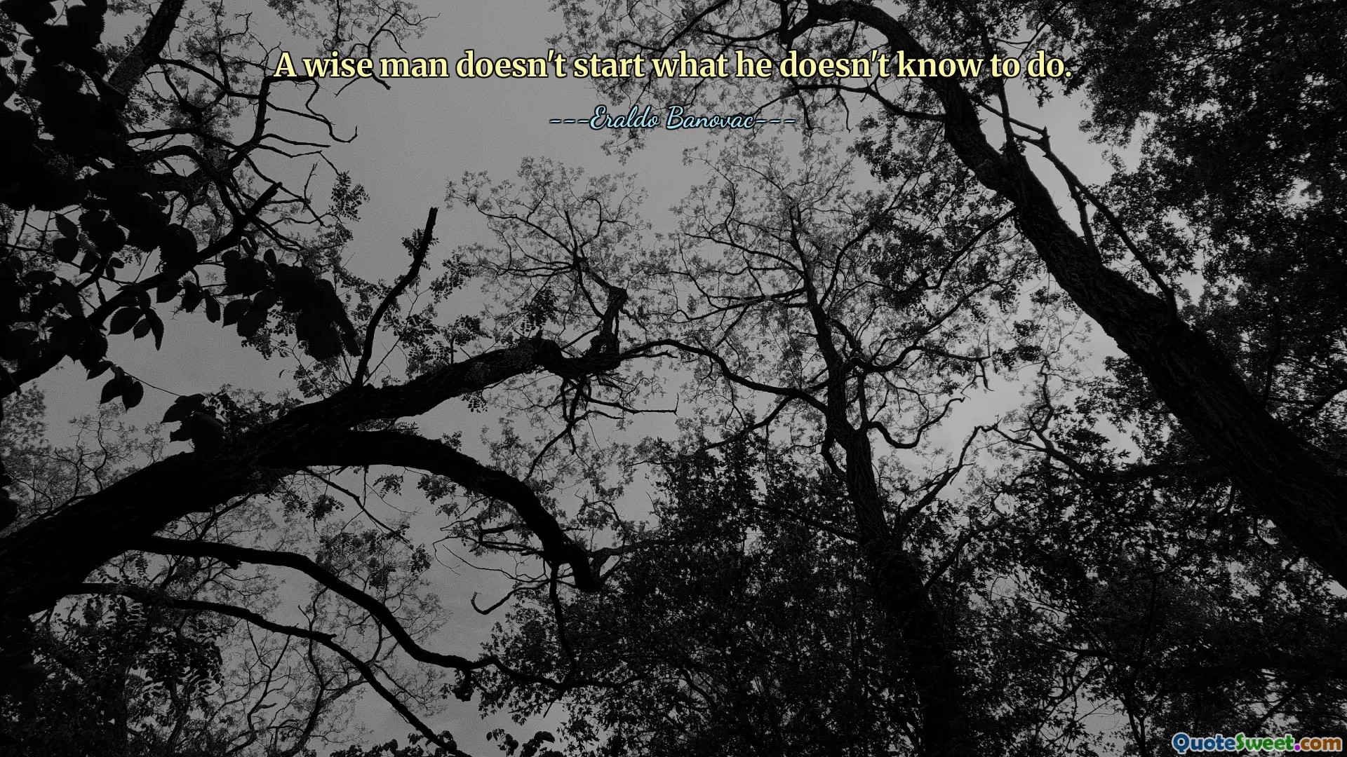 A wise man doesn't start what he doesn't know to do.