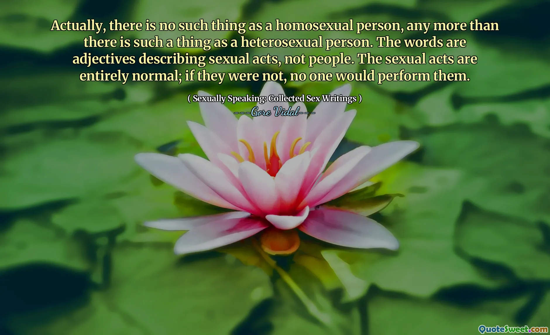 Actually, there is no such thing as a homosexual person, any more than there is such a thing as a heterosexual person. The words are adjectives describing sexual acts, not people. The sexual acts are entirely normal; if they were not, no one would perform them.