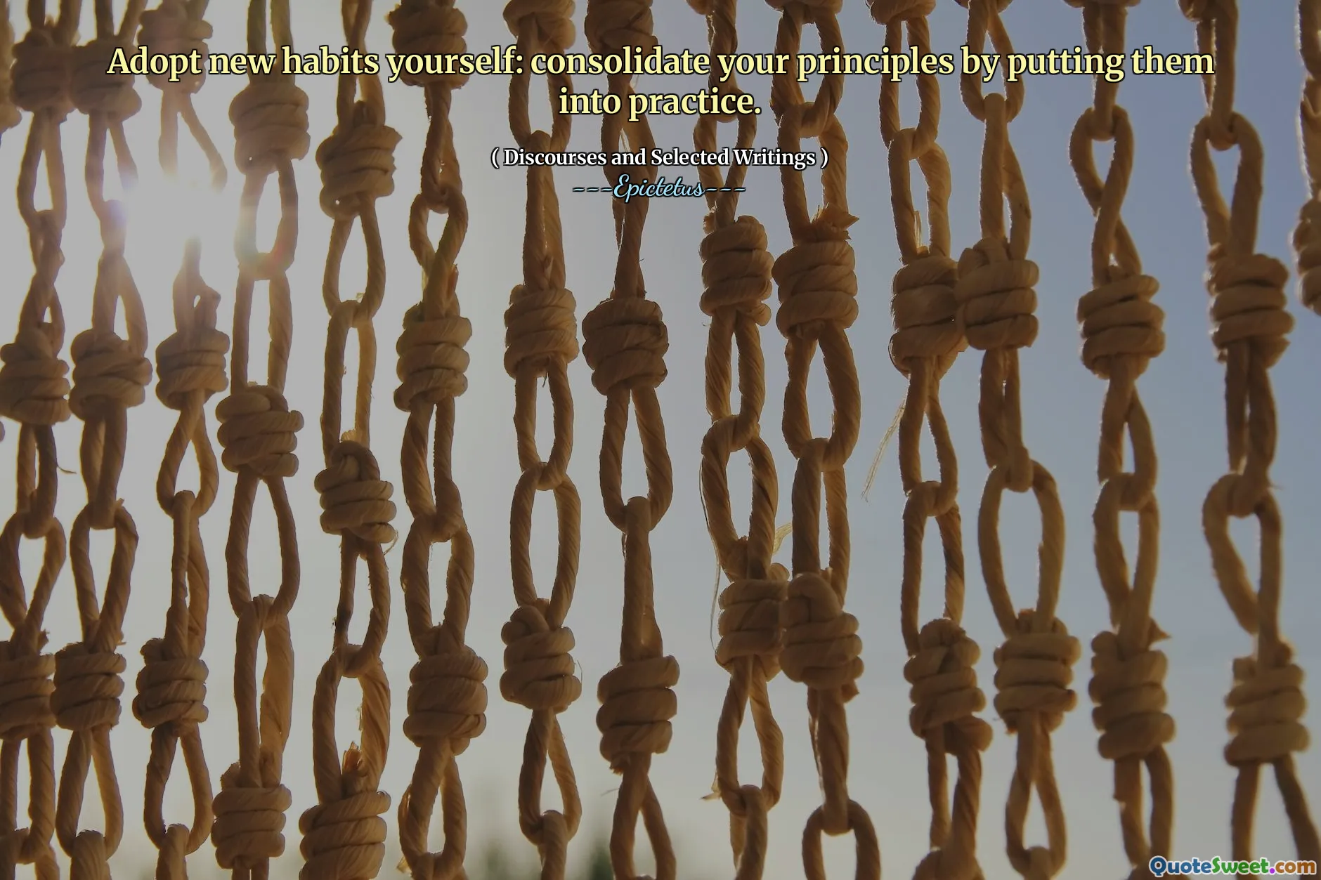 Adopsi kebiasaan baru sendiri: Konsolidasikan prinsip Anda dengan mempraktikkannya.