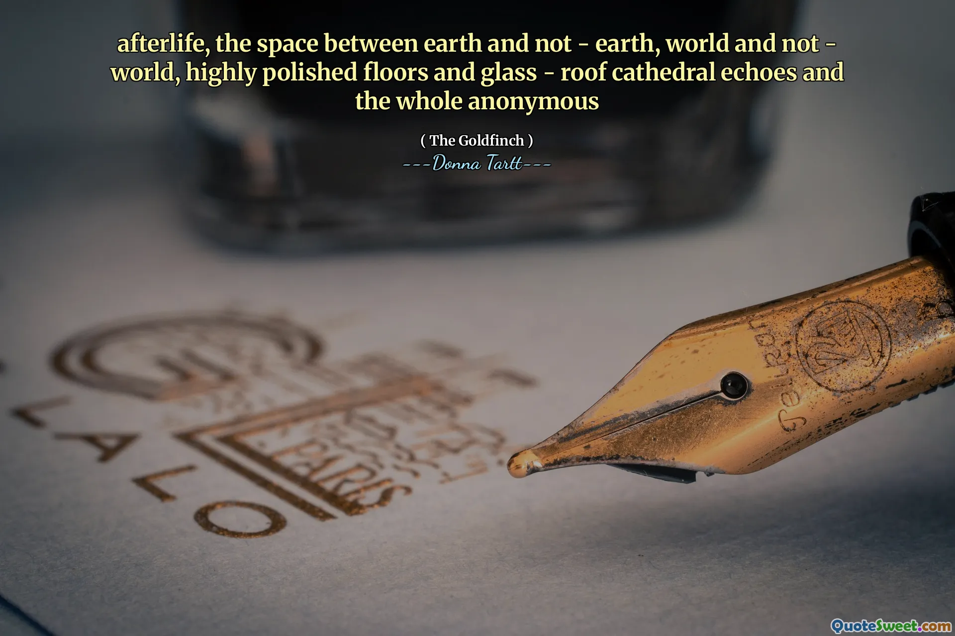 afterlife, the space between earth and not - earth, world and not - world, highly polished floors and glass - roof cathedral echoes and the whole anonymous