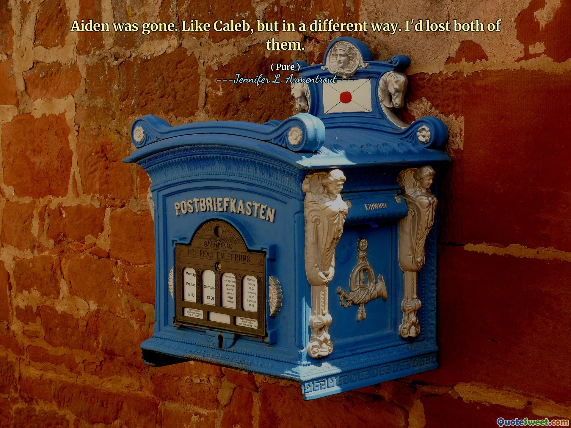 Aiden was gone. Like Caleb, but in a different way. I'd lost both of them.