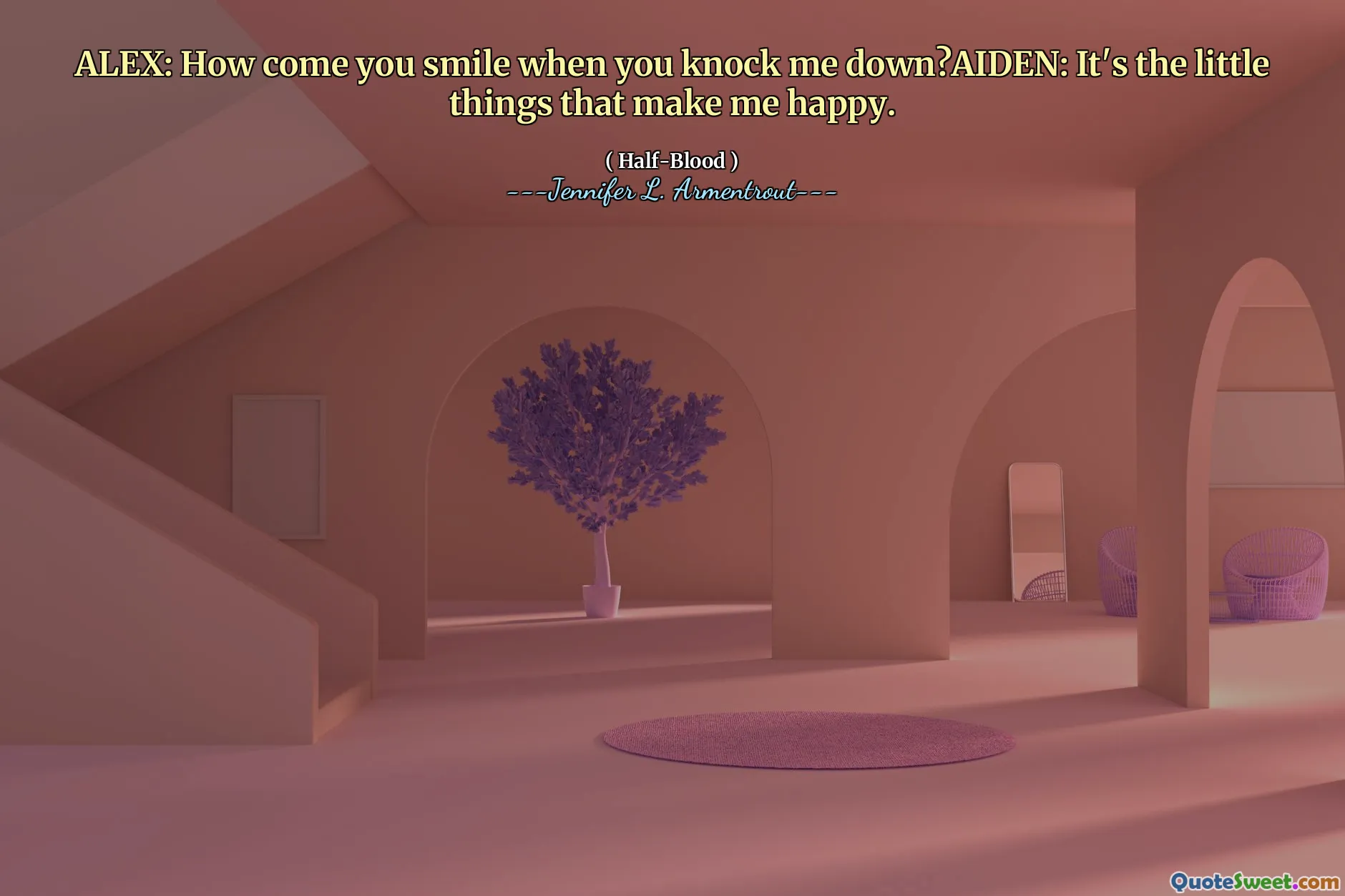ALEX: How come you smile when you knock me down?AIDEN: It's the little things that make me happy.