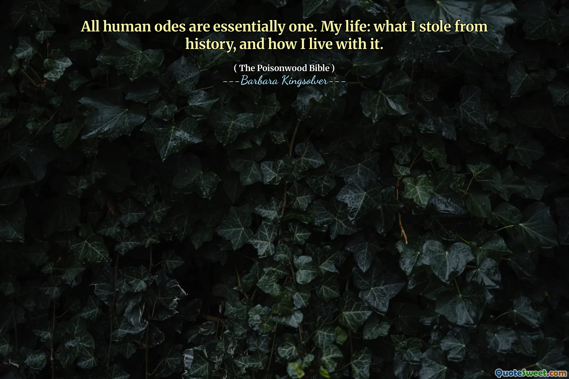 Все человеческие оды по сути. Моя жизнь: то, что я украл из истории, и как я живу с ней.