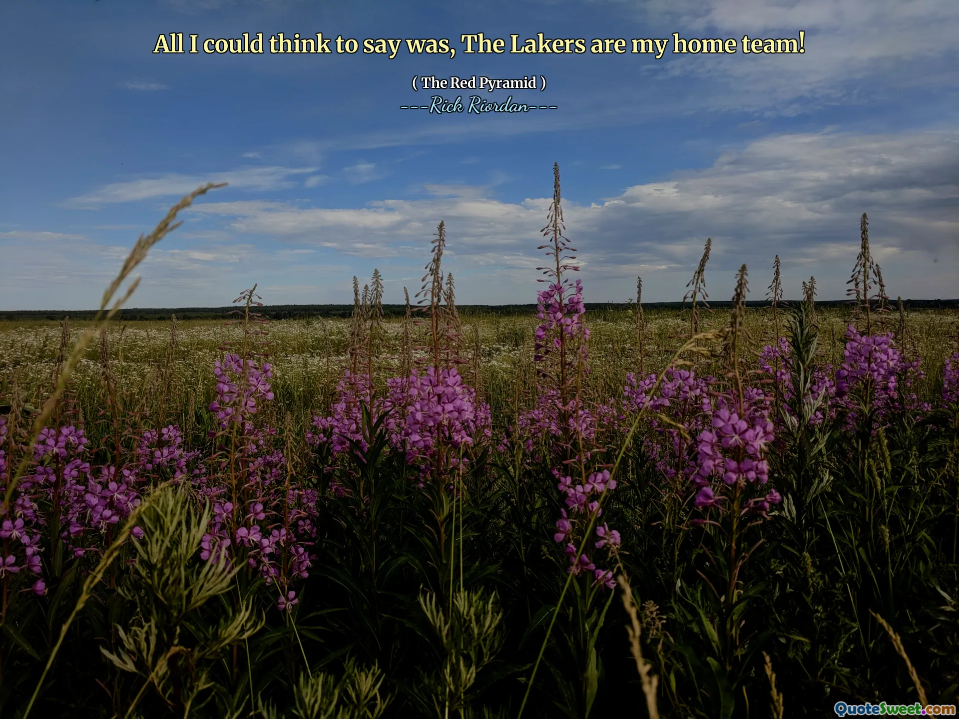 All I could think to say was, The Lakers are my home team!