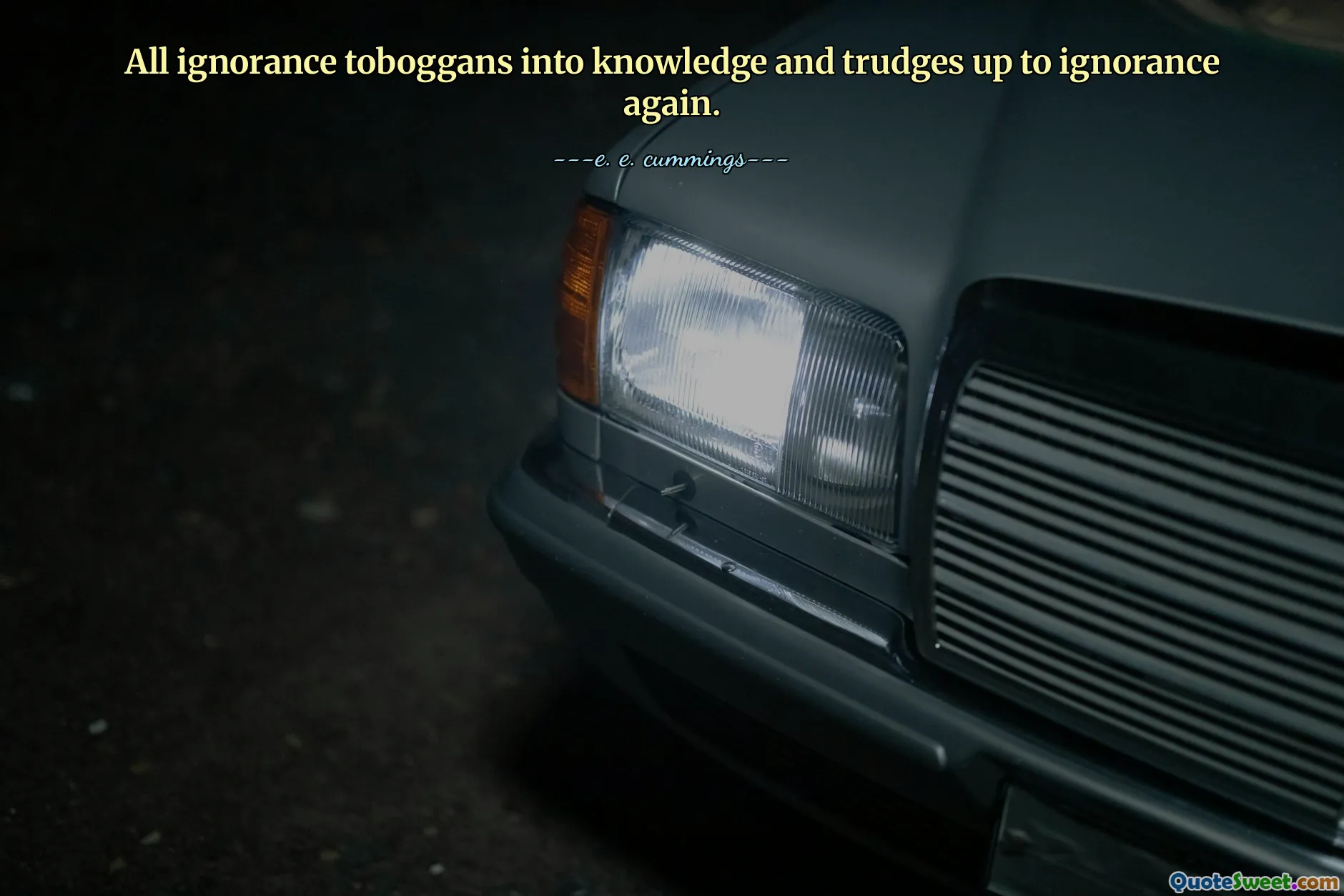 All ignorance toboggans into knowledge and trudges up to ignorance again.