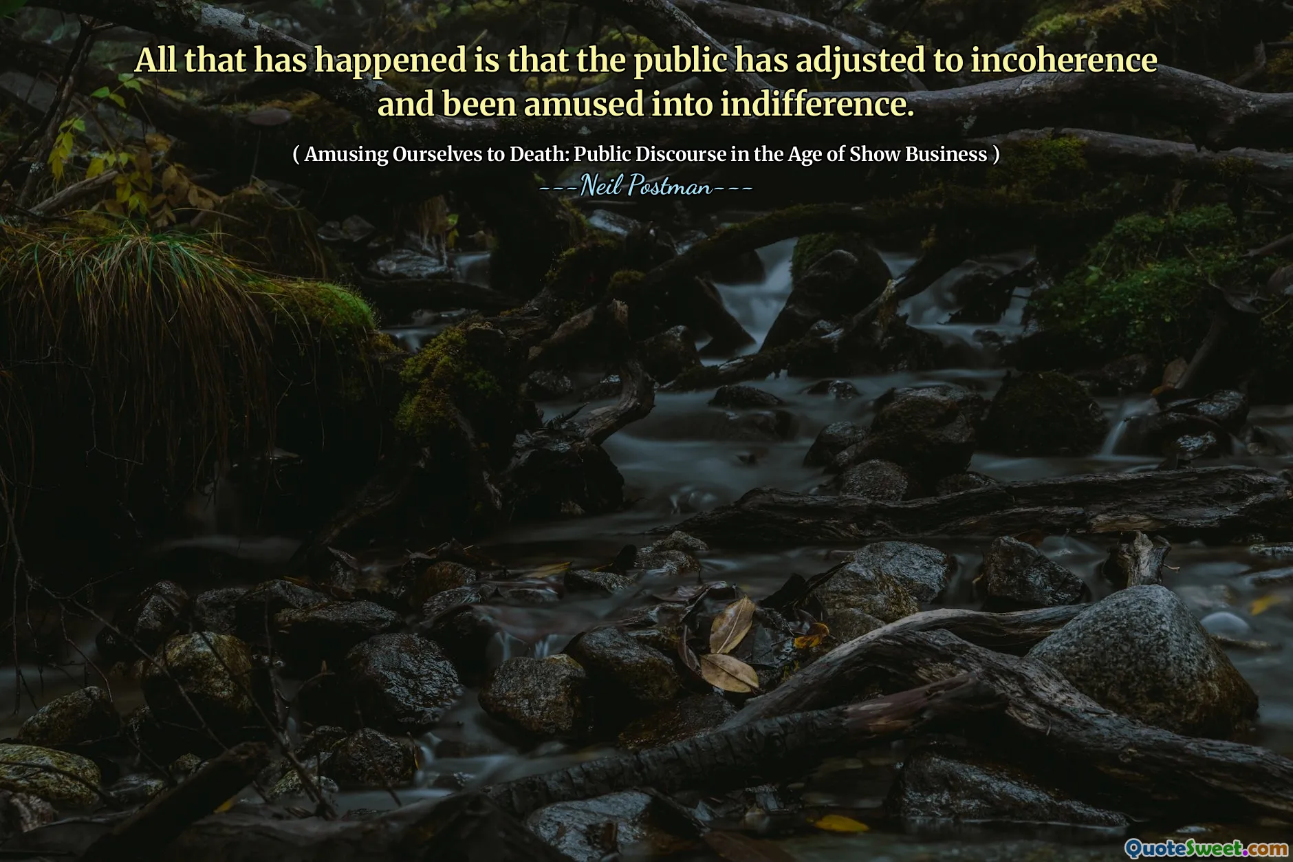 All that has happened is that the public has adjusted to incoherence and been amused into indifference.