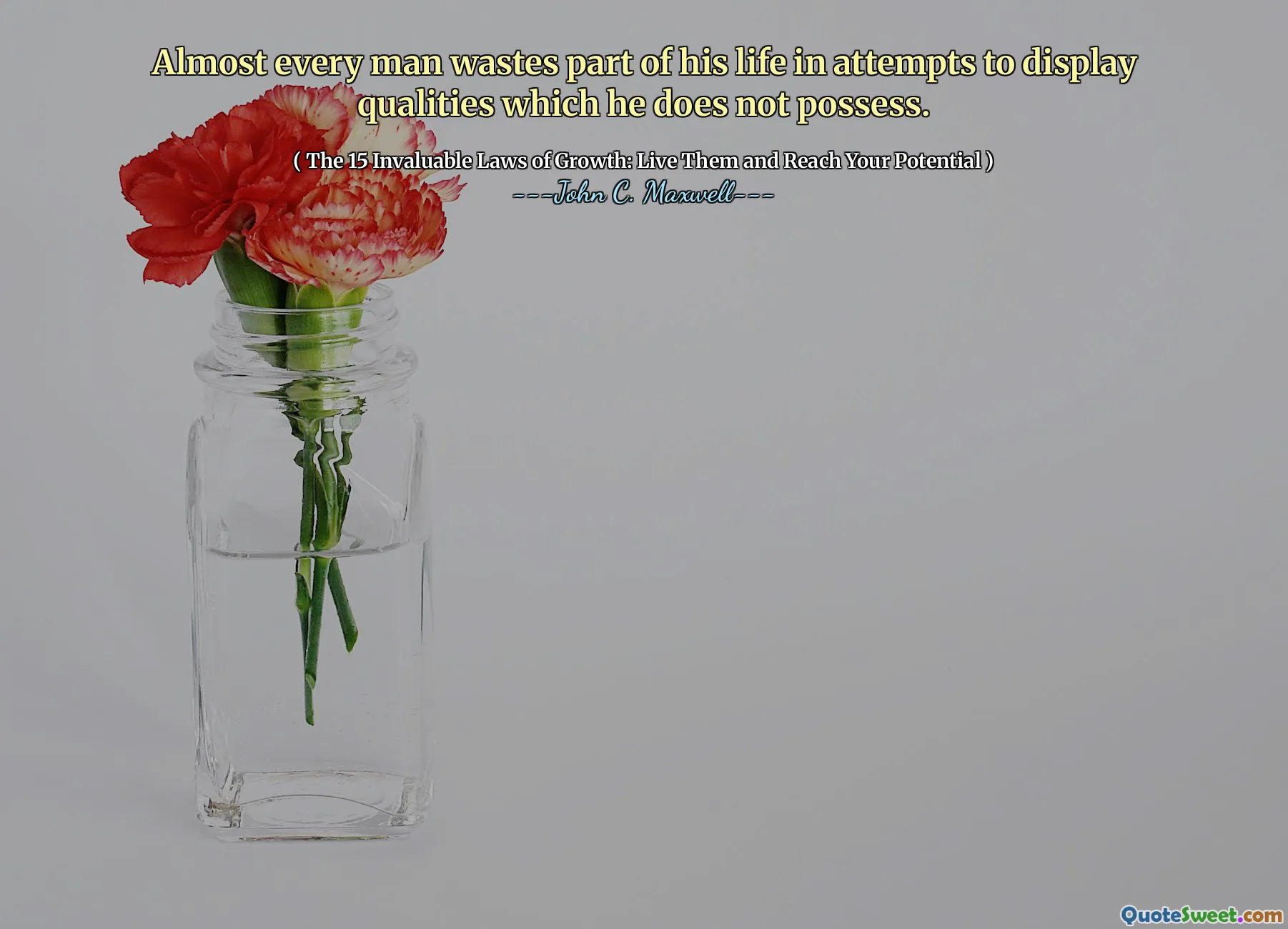 Almost every man wastes part of his life in attempts to display qualities which he does not possess.