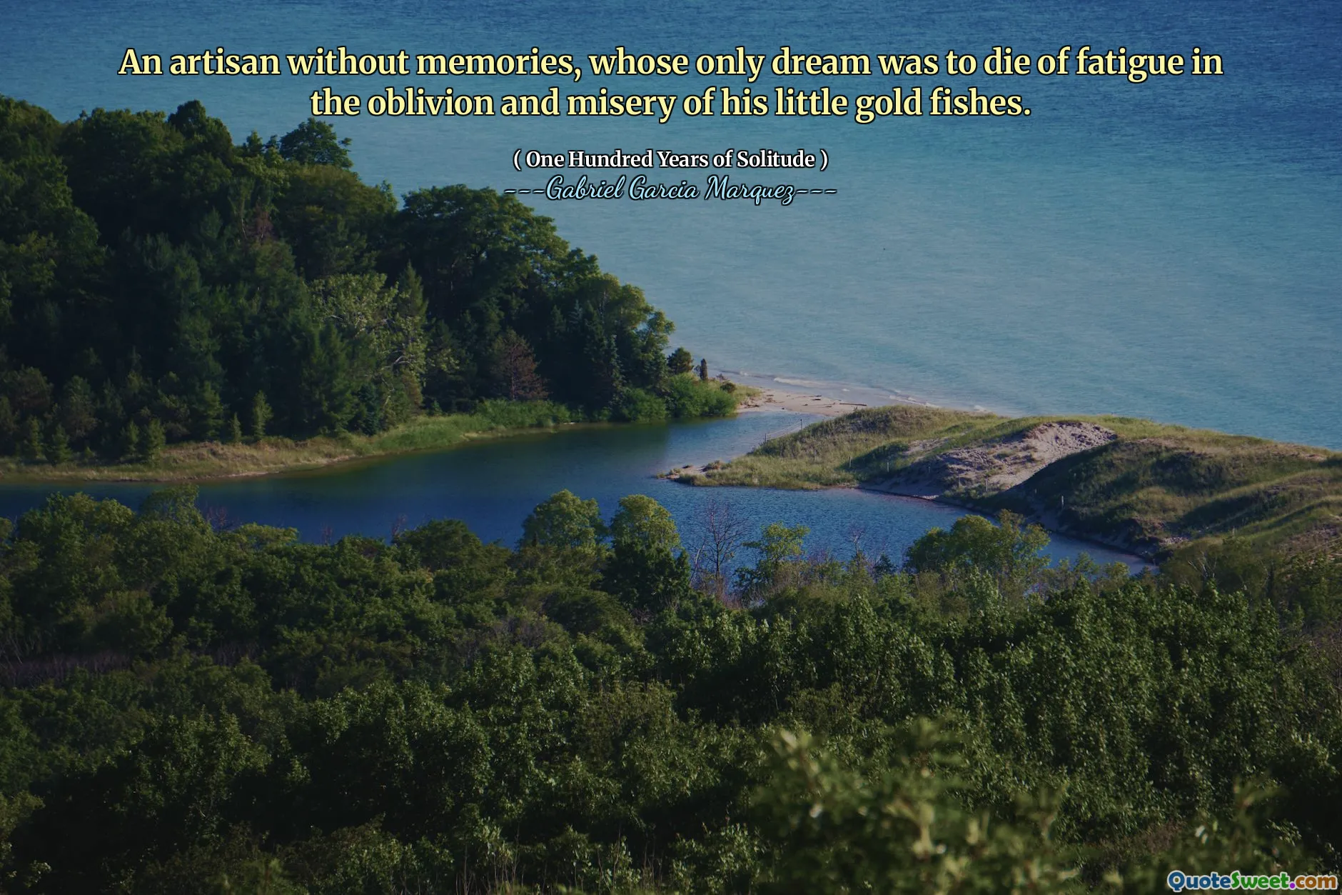 An artisan without memories, whose only dream was to die of fatigue in the oblivion and misery of his little gold fishes.