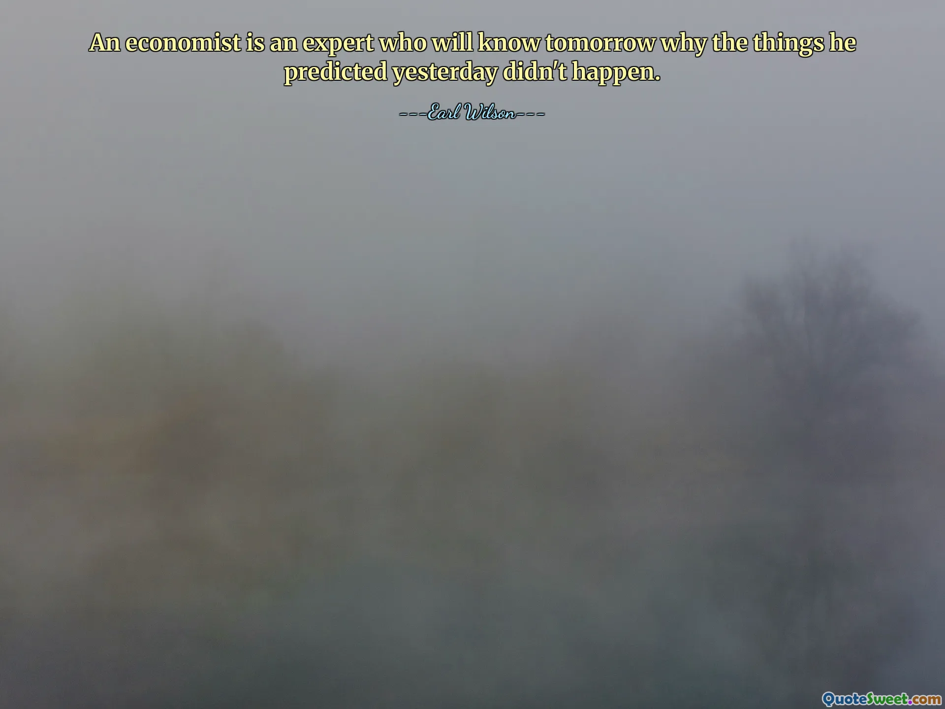 An economist is an expert who will know tomorrow why the things he predicted yesterday didn't happen.