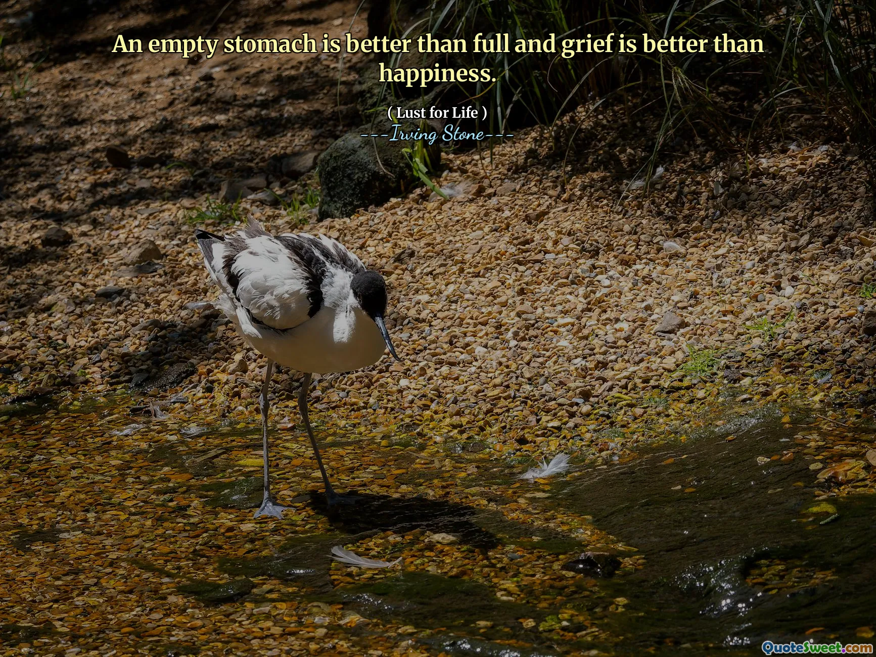 An empty stomach is better than full and grief is better than happiness.