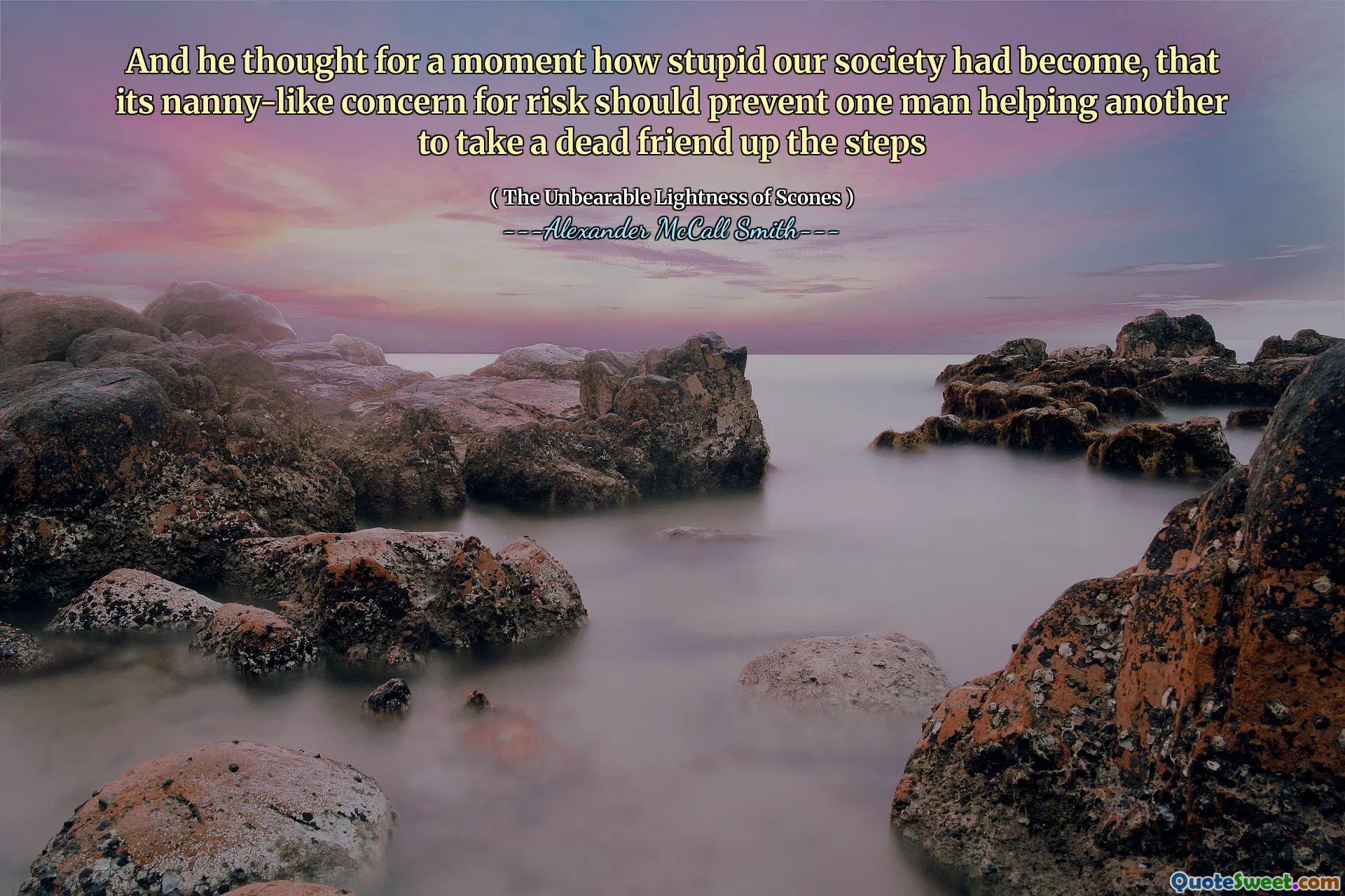 他以为我们的社会变得多么愚蠢，对风险的保姆般的关注应该阻止一个人帮助另一个人接替死者的脚步