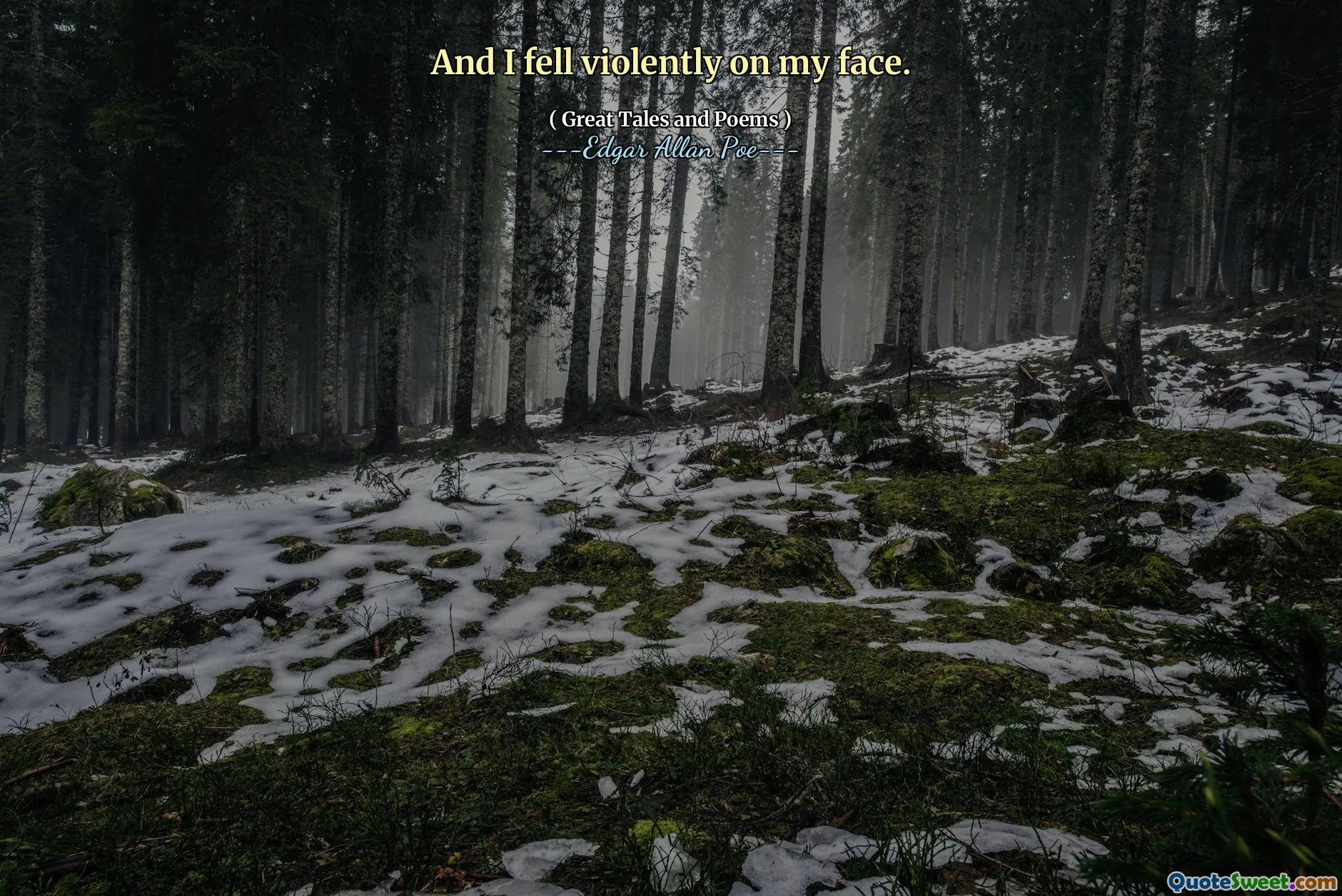 And I fell violently on my face.