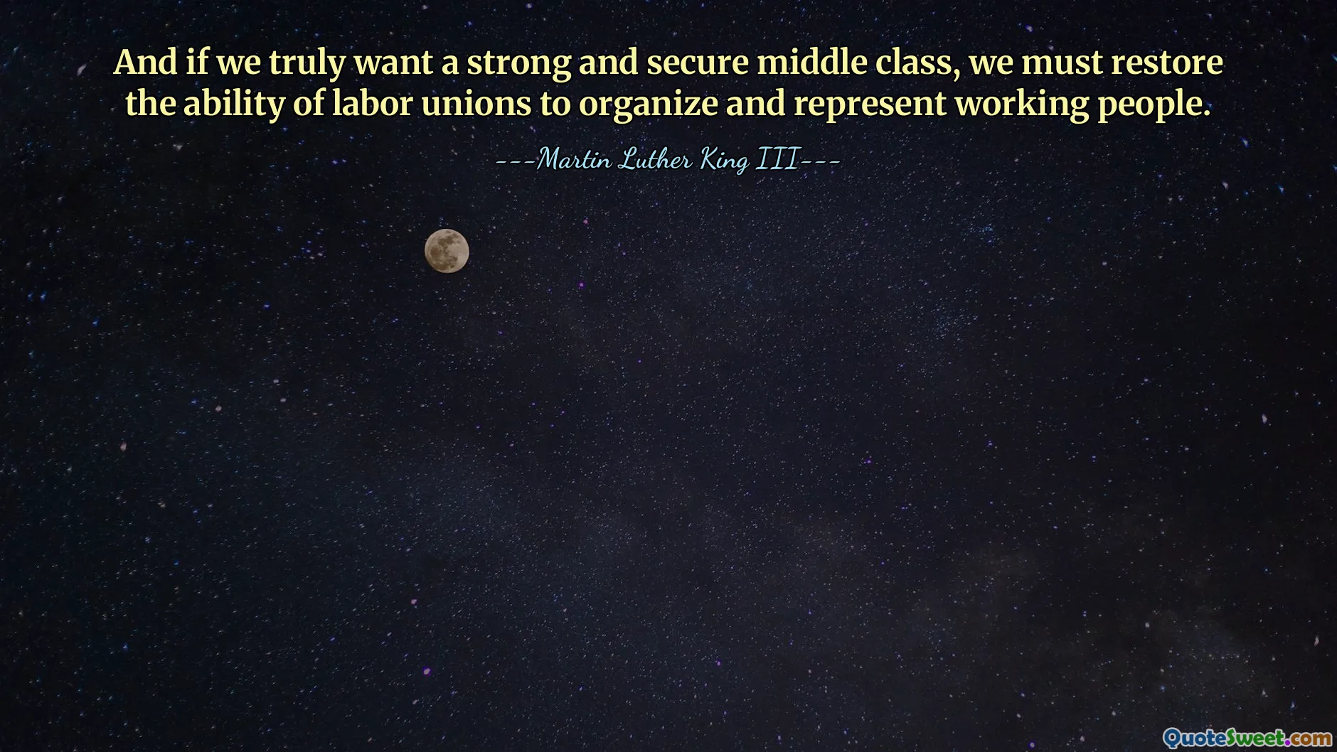 And if we truly want a strong and secure middle class, we must restore the ability of labor unions to organize and represent working people.