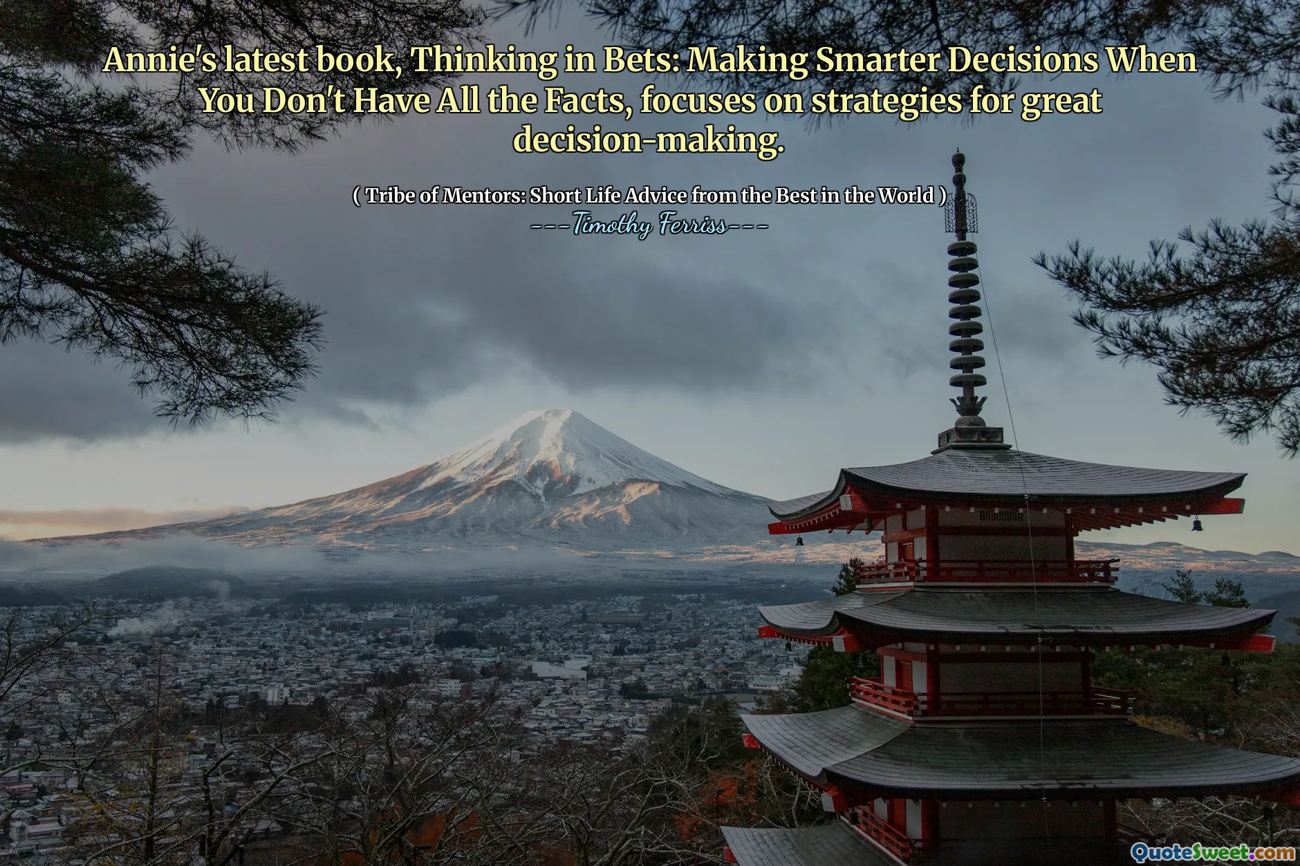 Annie's latest book, Thinking in Bets: Making Smarter Decisions When You Don't Have All the Facts, focuses on strategies for great decision-making.
