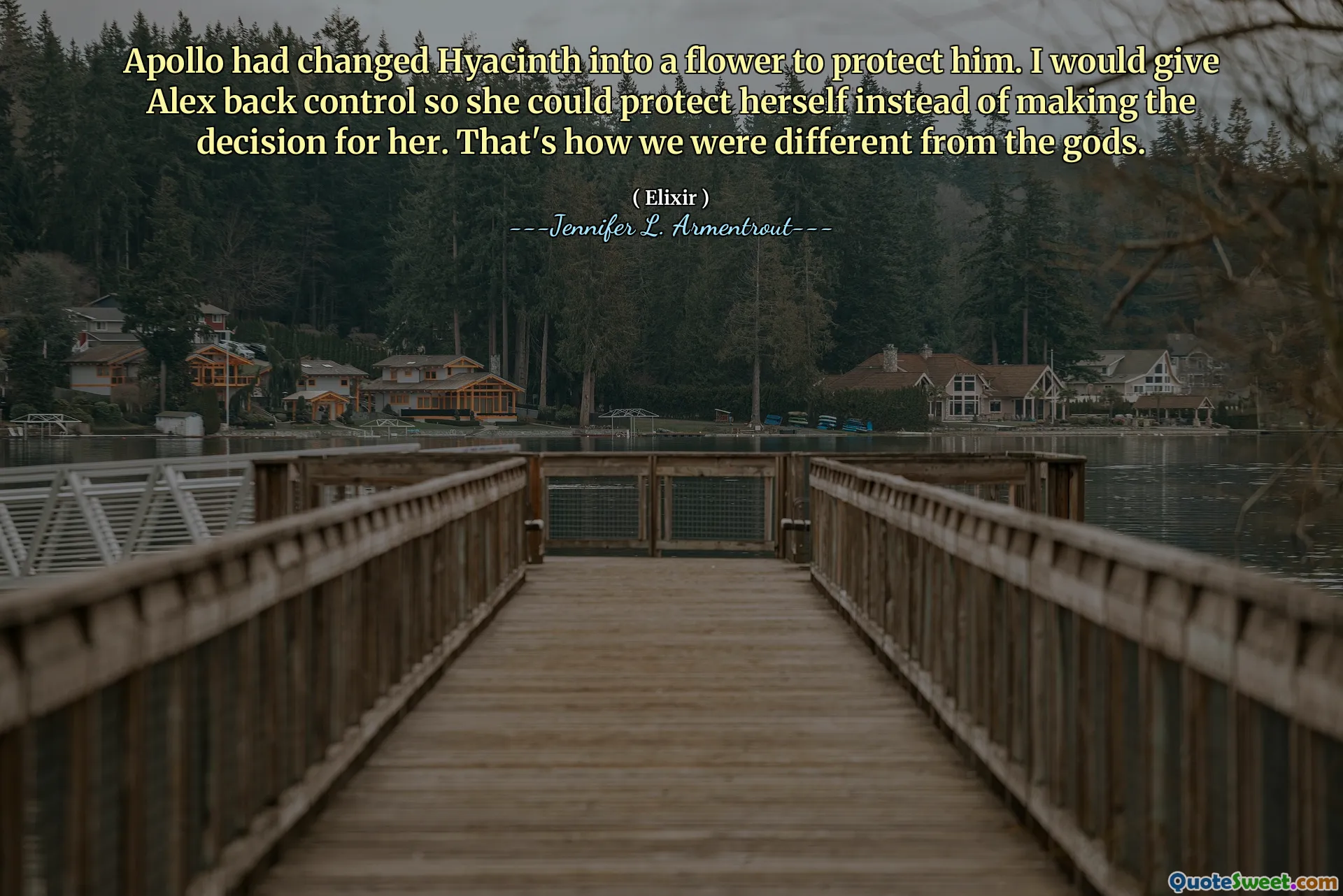 Apollo had changed Hyacinth into a flower to protect him. I would give Alex back control so she could protect herself instead of making the decision for her. That's how we were different from the gods.