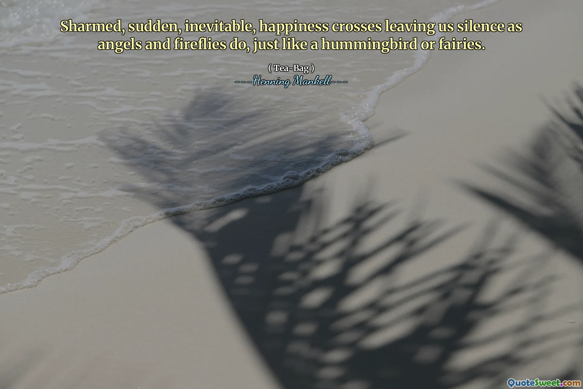 Sharmed, sudden, inevitable, happiness crosses leaving us silence as angels and fireflies do, just like a hummingbird or fairies.