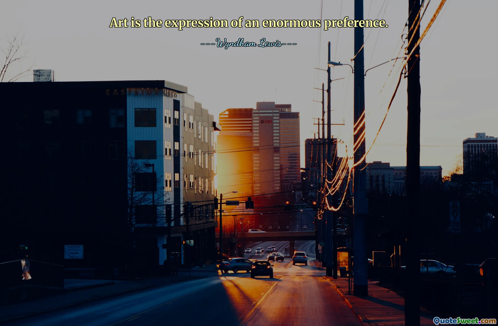 Art is the expression of an enormous preference.