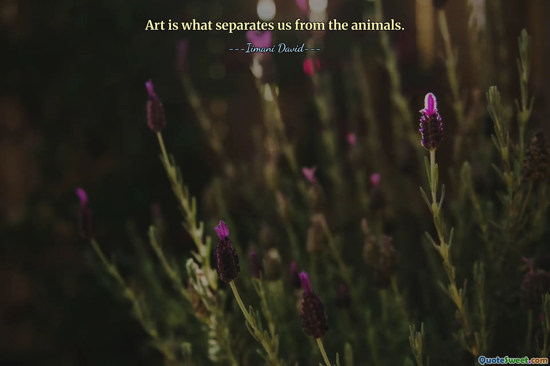 Art is what separates us from the animals.