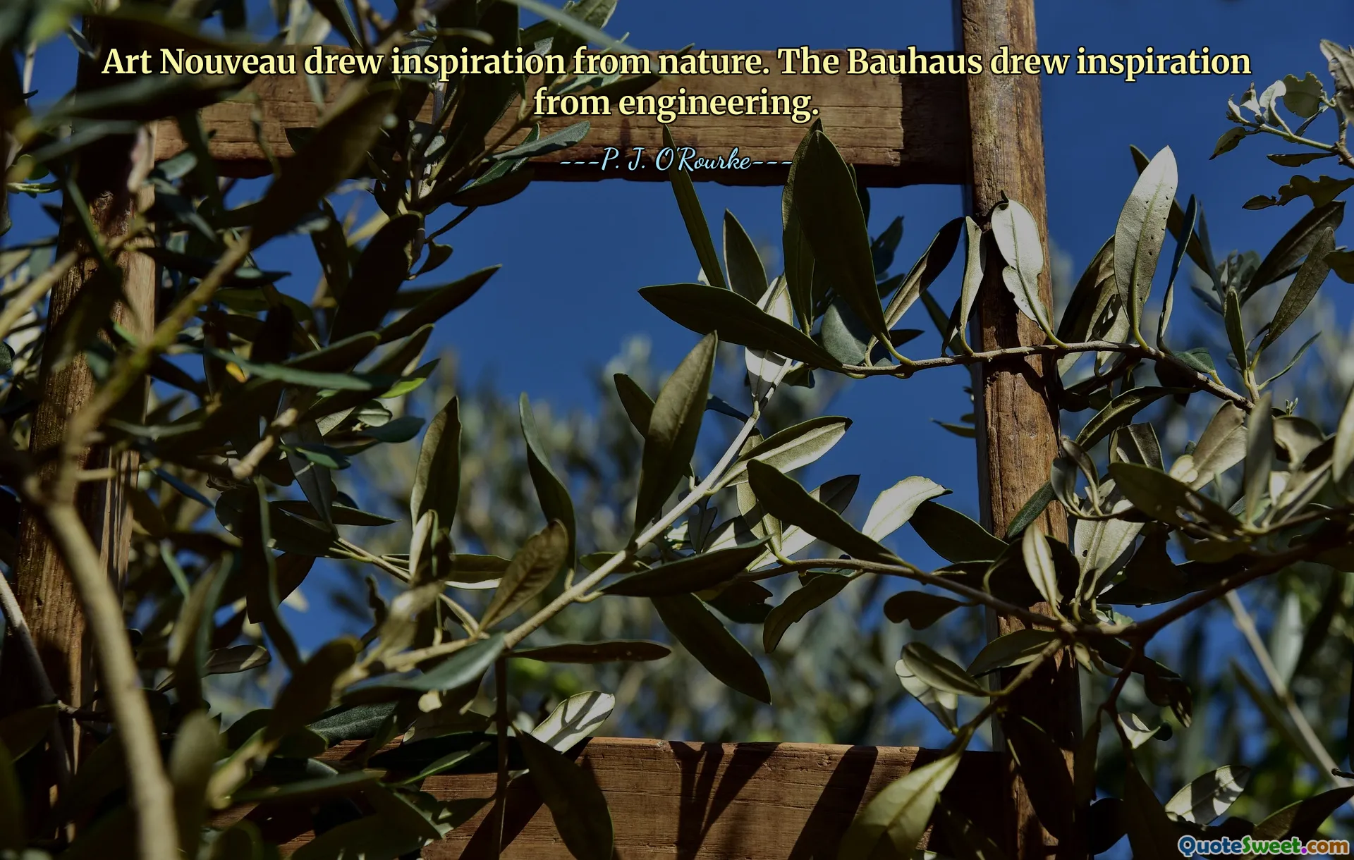 Art Nouveau drew inspiration from nature. The Bauhaus drew inspiration from engineering.