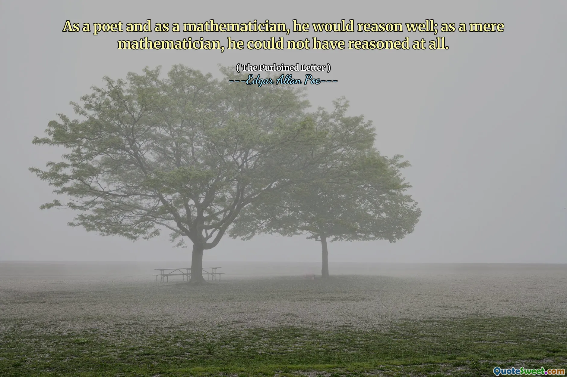 As a poet and as a mathematician, he would reason well; as a mere mathematician, he could not have reasoned at all.