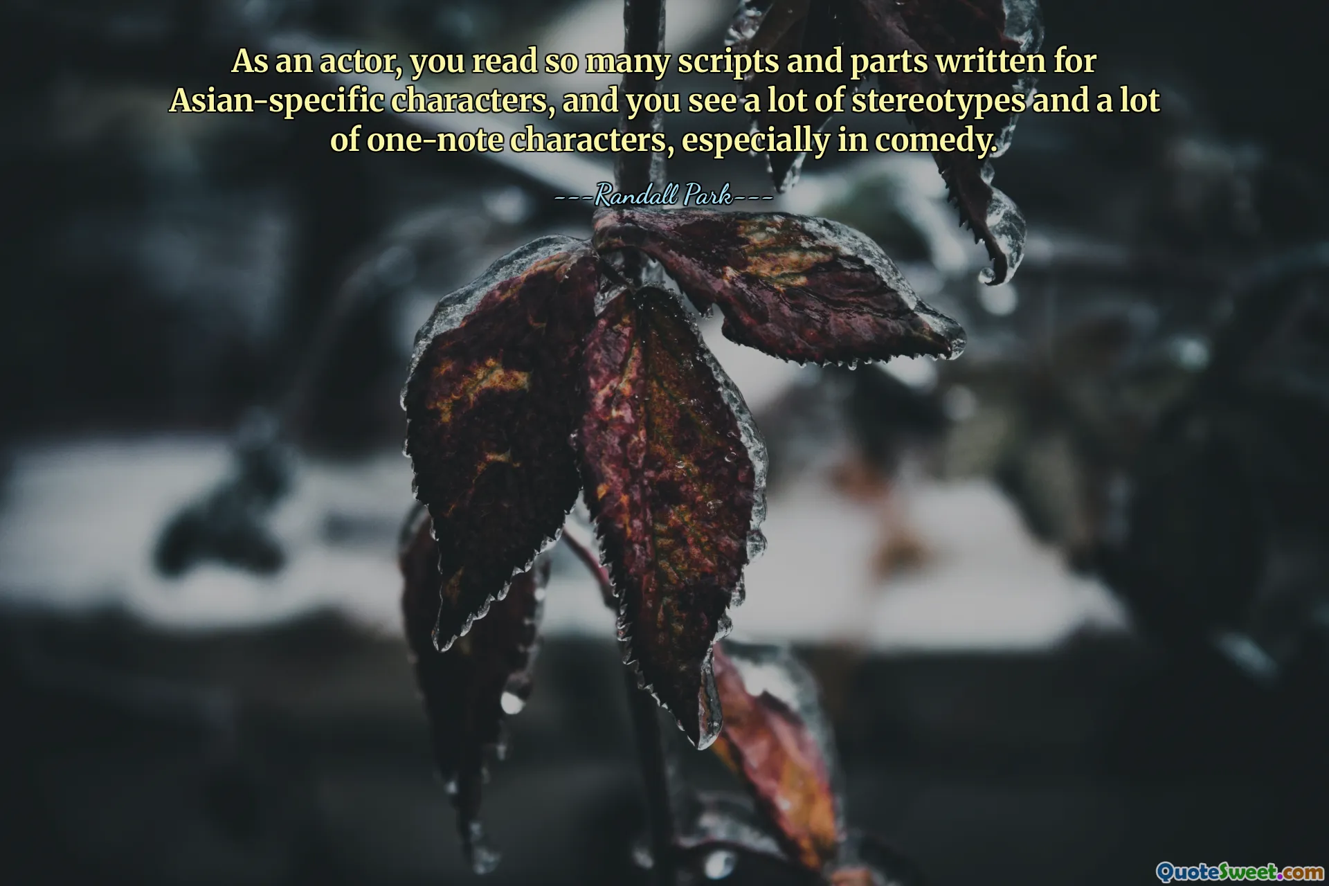 As an actor, you read so many scripts and parts written for Asian-specific characters, and you see a lot of stereotypes and a lot of one-note characters, especially in comedy.